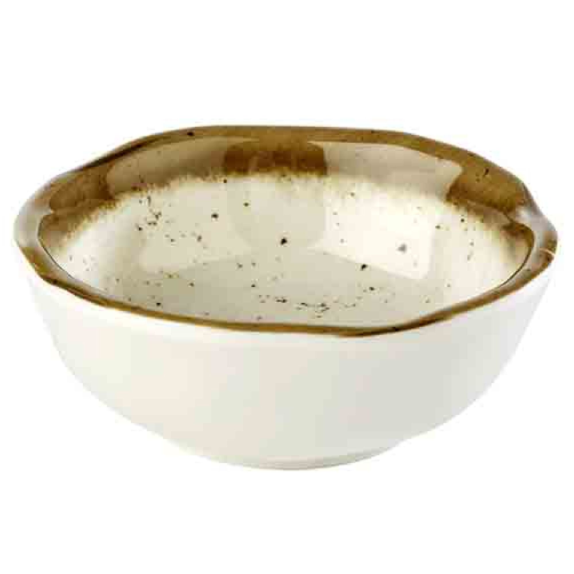 (12 pièces) Coupelles à sauce - STONE ART - Melamine - 70 ml - Ø 80 mm - Blanc/Marron