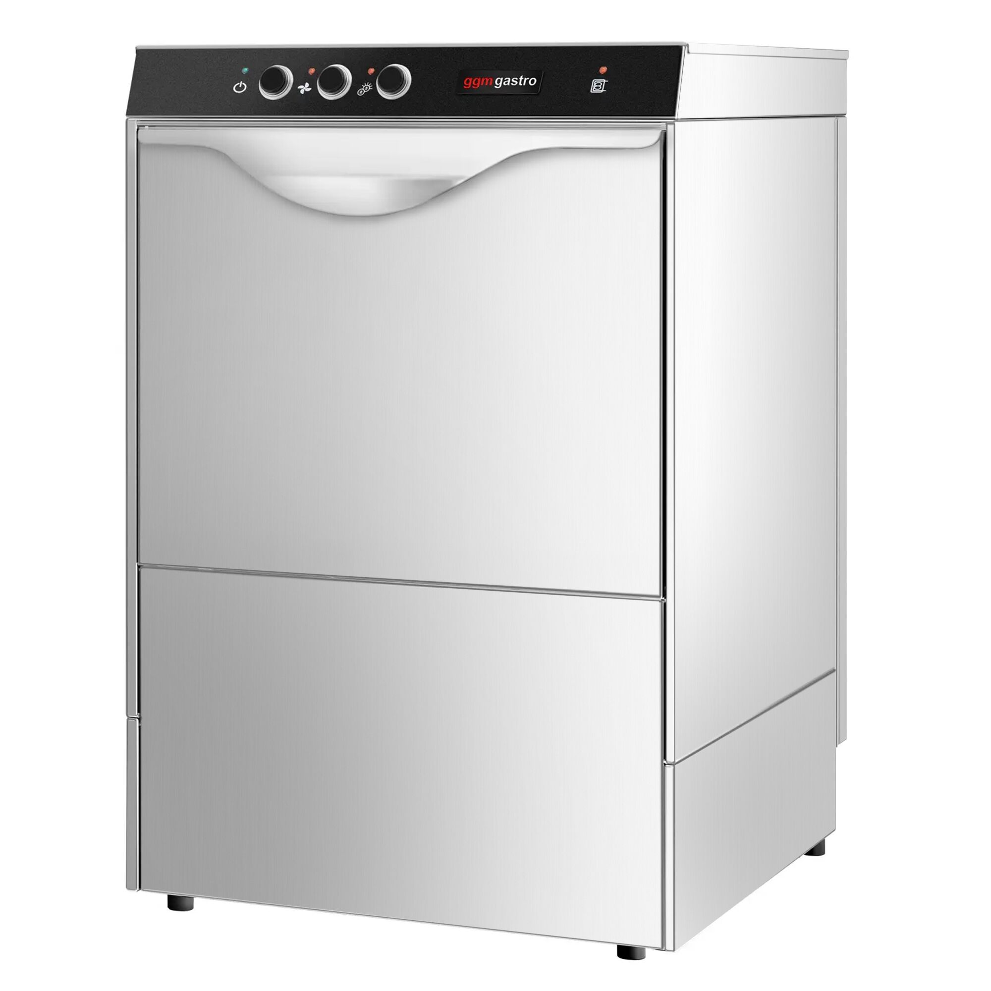 Lave-vaisselle professionnel frontal - Panier 50x50cm - Commandes mécaniques - 4,9kW - avec pompes doseuses détergent et liquide de rinçage