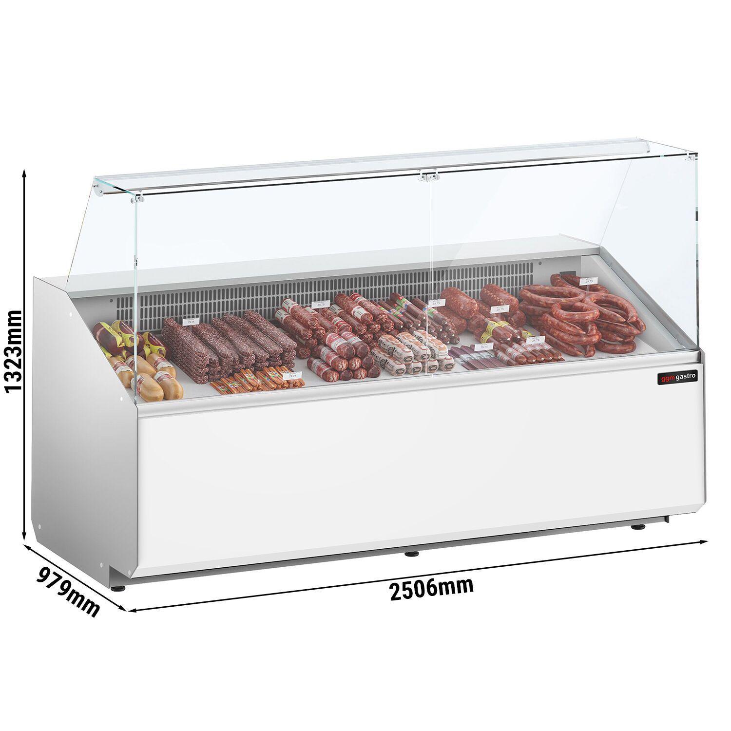 Serve Over Counter - 2506mm - capacity 512 litres - front panel white