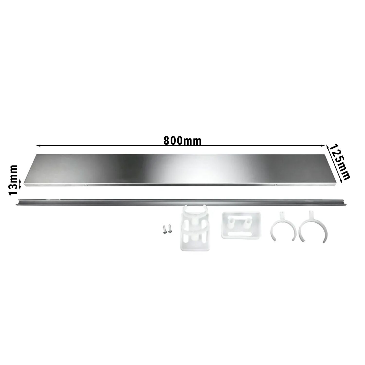 Socle en inox – longueur : 800 mm