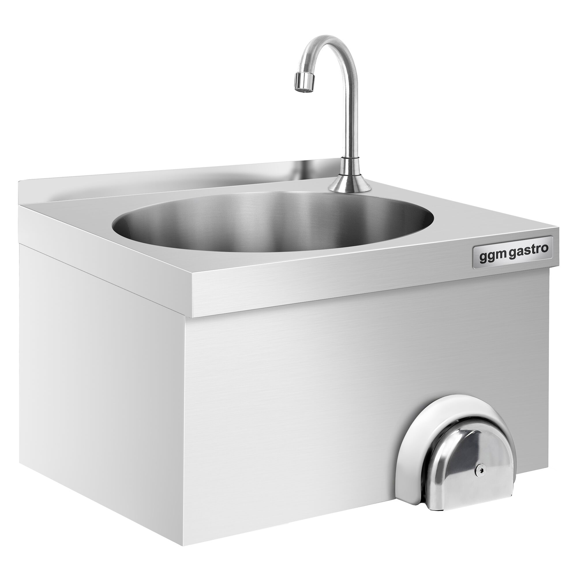Lave-mains - Acier inoxydable - avec commande fémorale (raccordements eau froide & eau chaude)