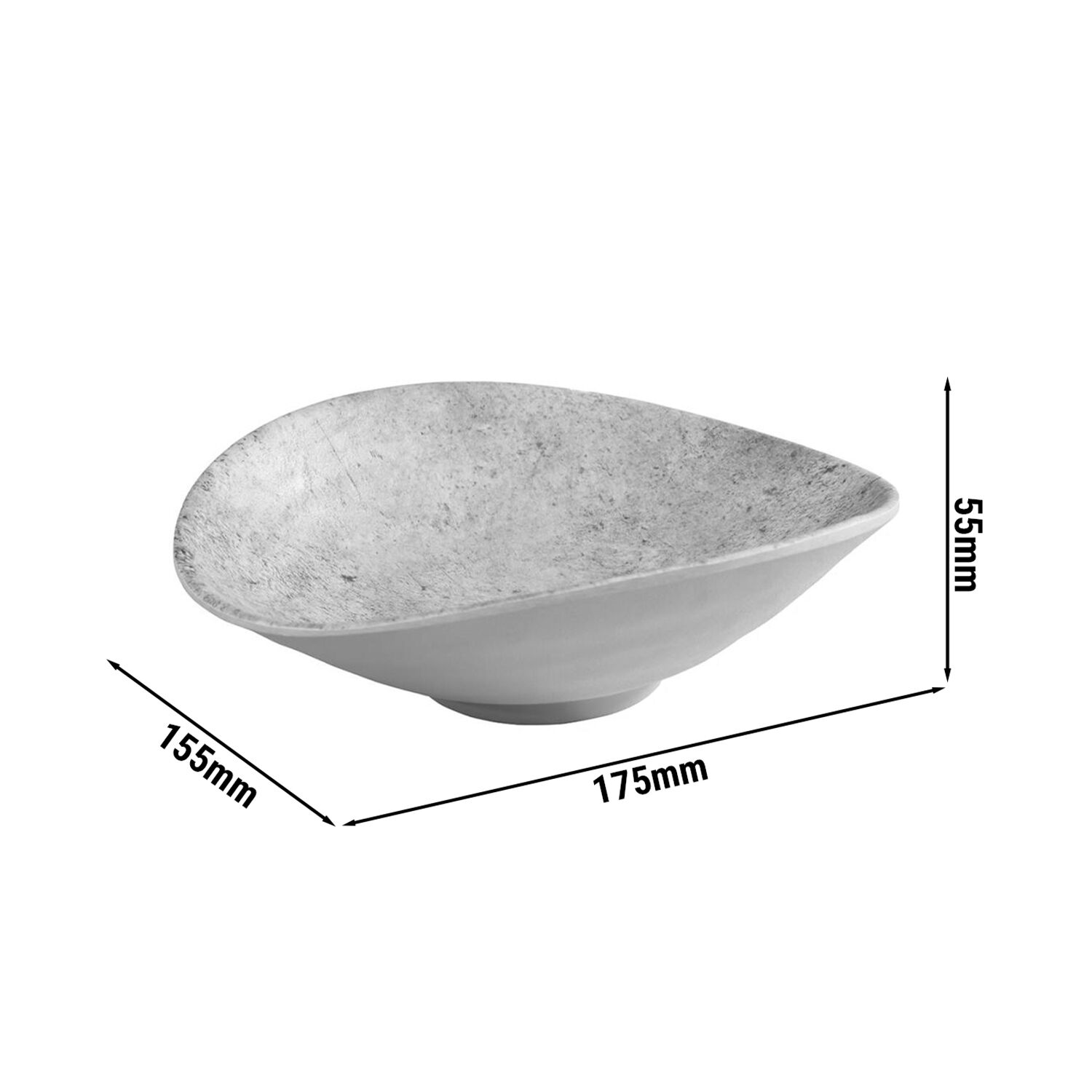 (6 pcs) Coupe - ELEMENT - Mélamine - 180ml - 175x155mm - Profondeur : 55mm - Gris