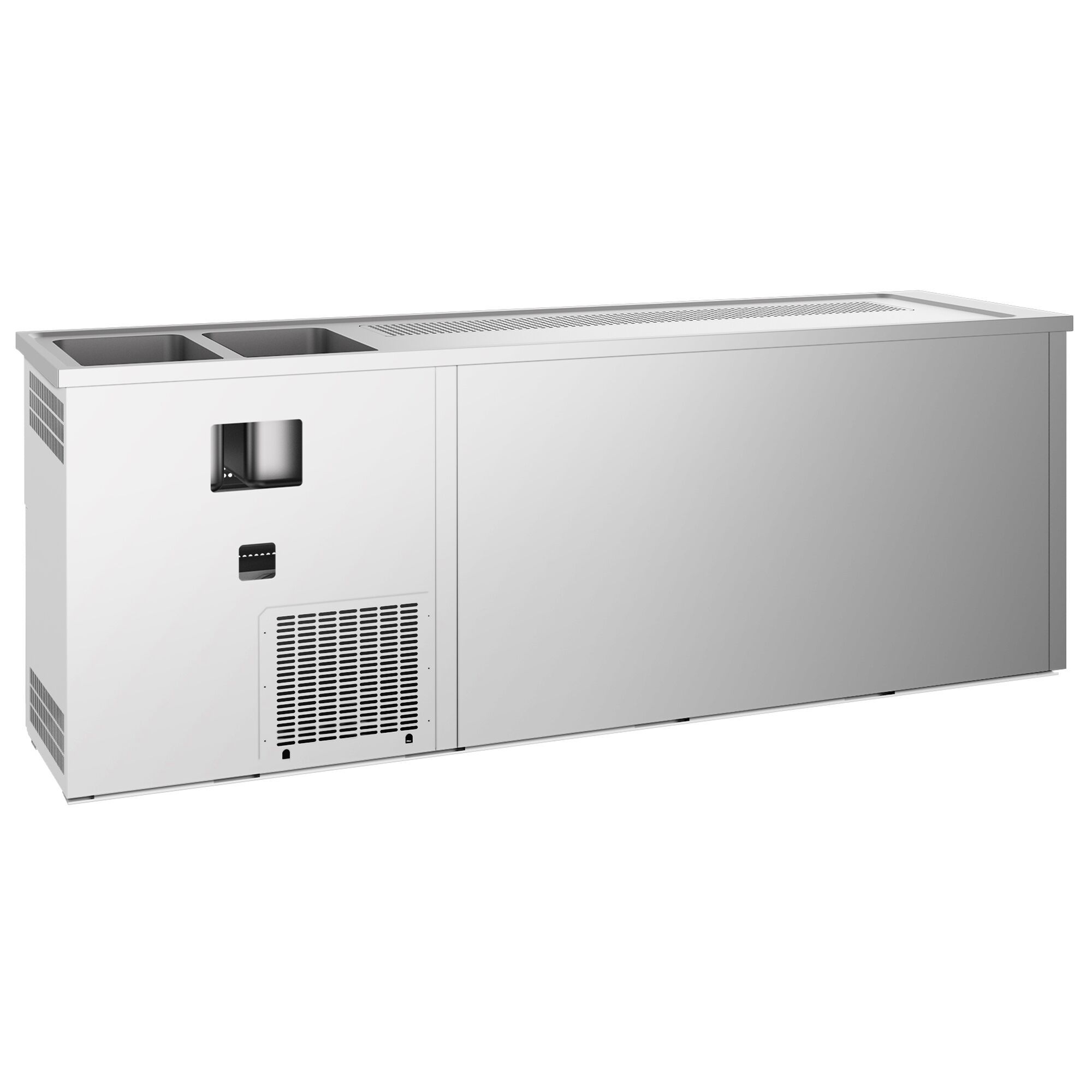 Barra de cerveza - 2,5 × 0,7 m - 2 puertas de cristal con 3 cajones de cristal 1/3