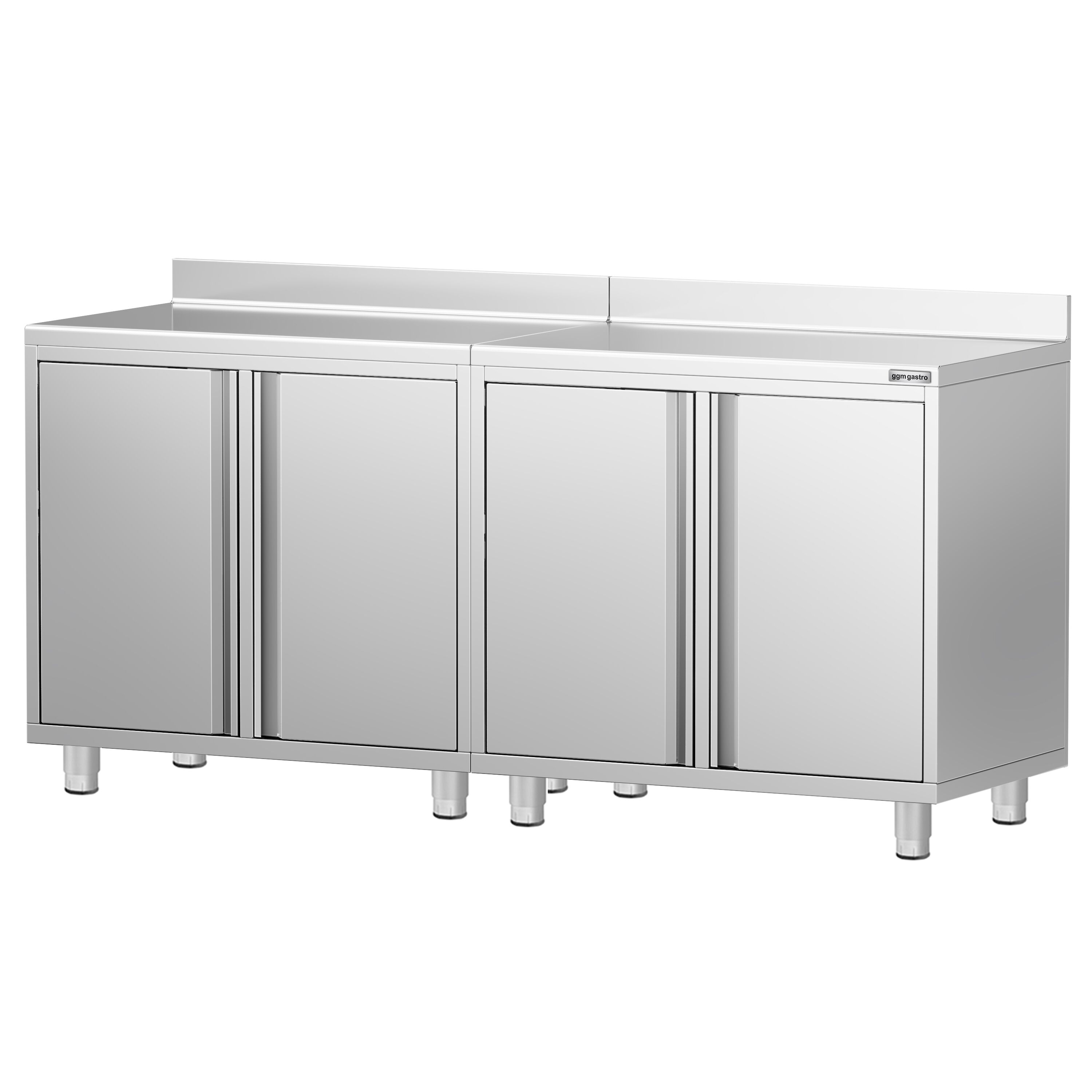 Armoire de travail PREMIUM pour machine à café filtre - 2000x600mm - avec dosseret - 4 portes battantes