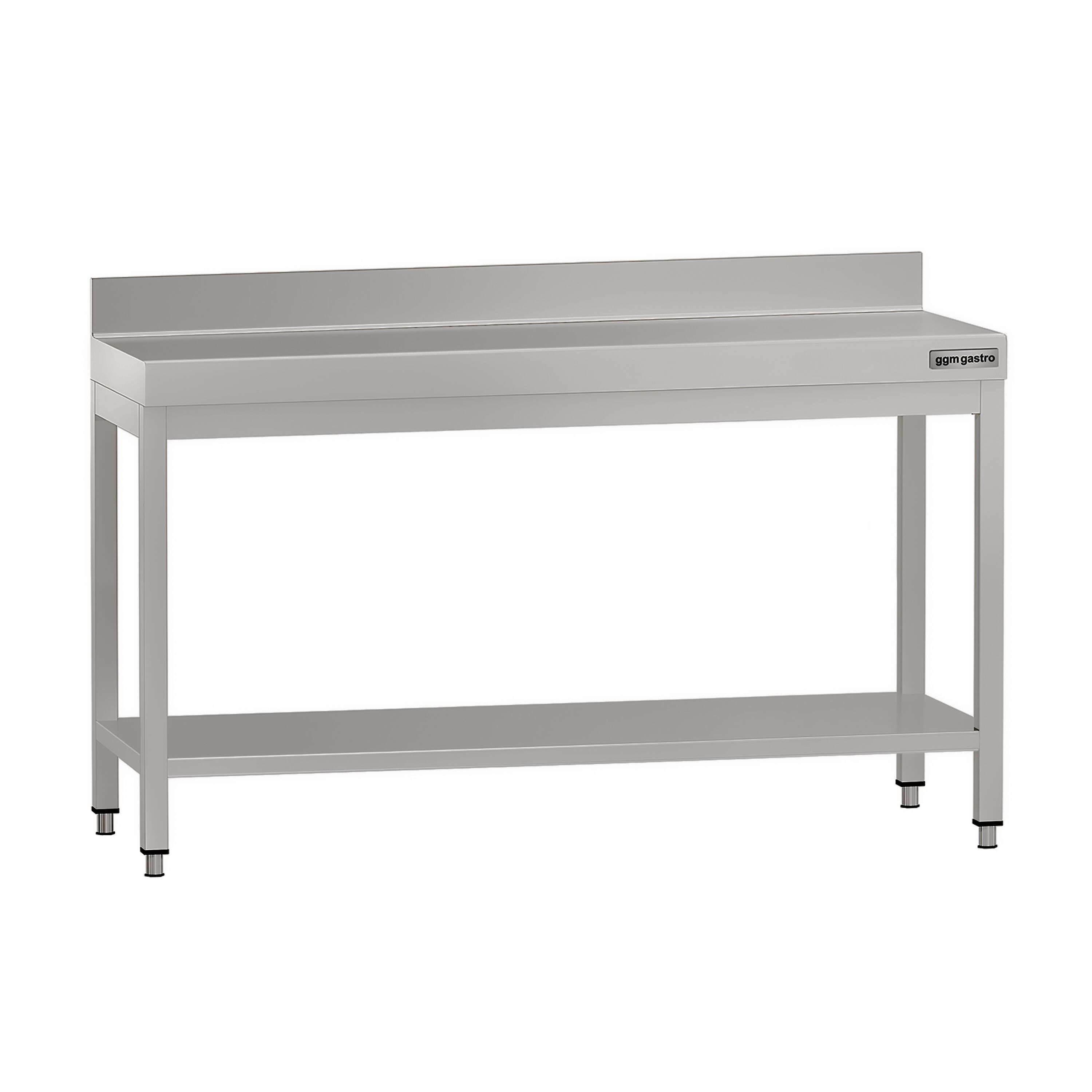 Table de travail en inox ECO – 1500 × 600 mm – avec tablette inférieure & dosseret