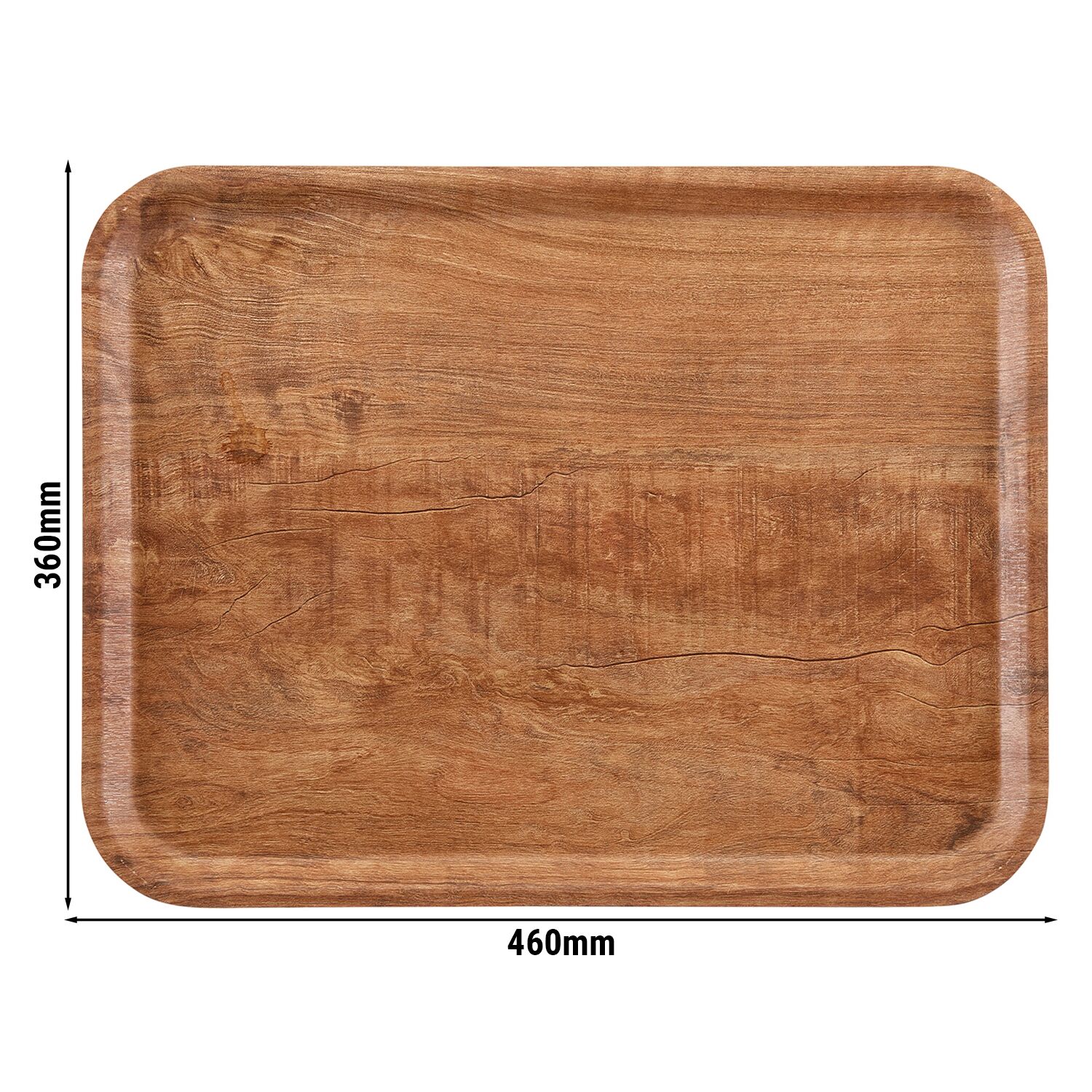 (24 stuks) CAMBRO | MADEIRA - Laminaat dienblad - rechthoekig - 360x460mm - houteffect - olijfbruin