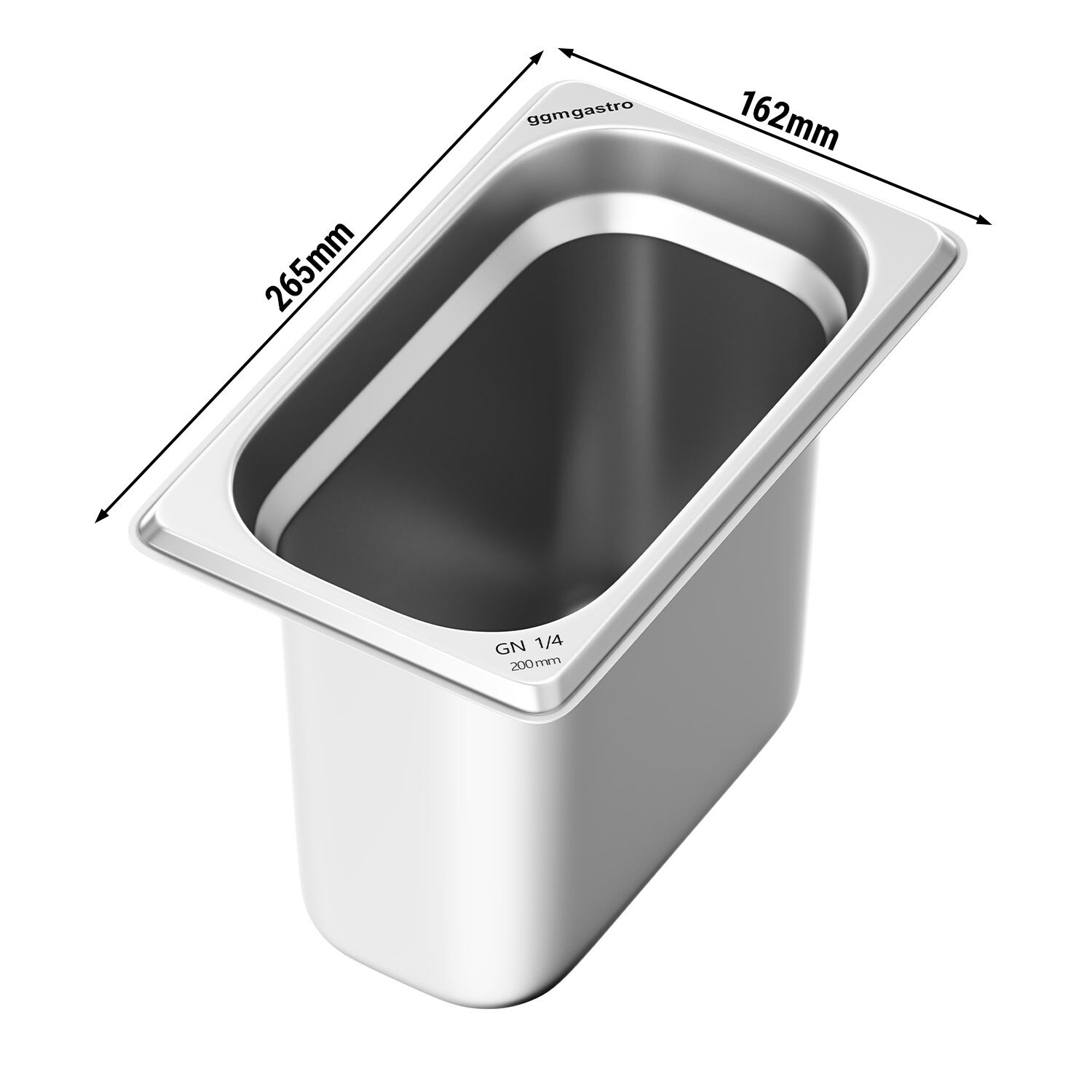 (6 pièces) Récipients en acier inoxydable GN 1/4 - hauteur 200mm