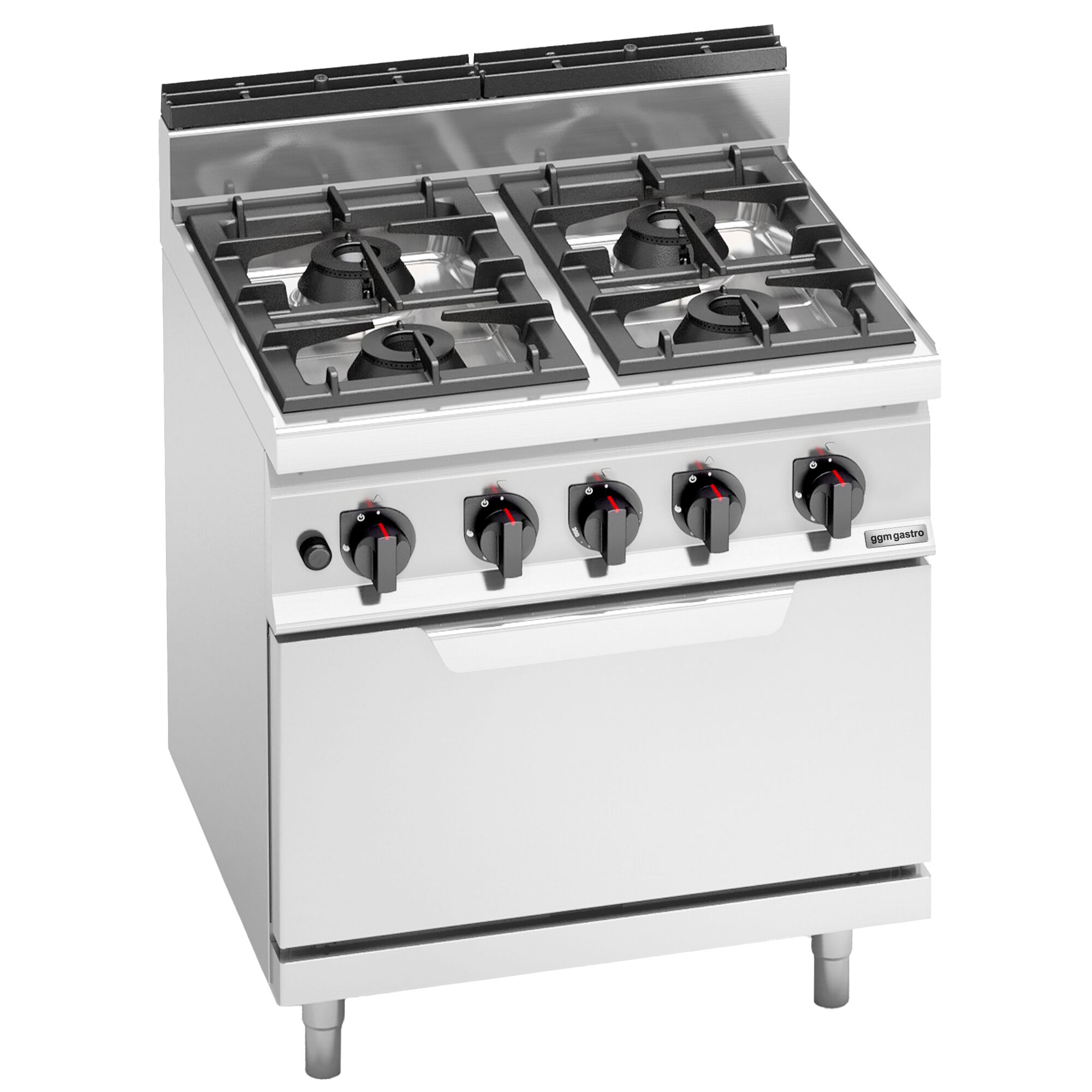 Fourneau à gaz – 28 kW – 4 brûleurs – avec four à gaz statique – 7,8 kW