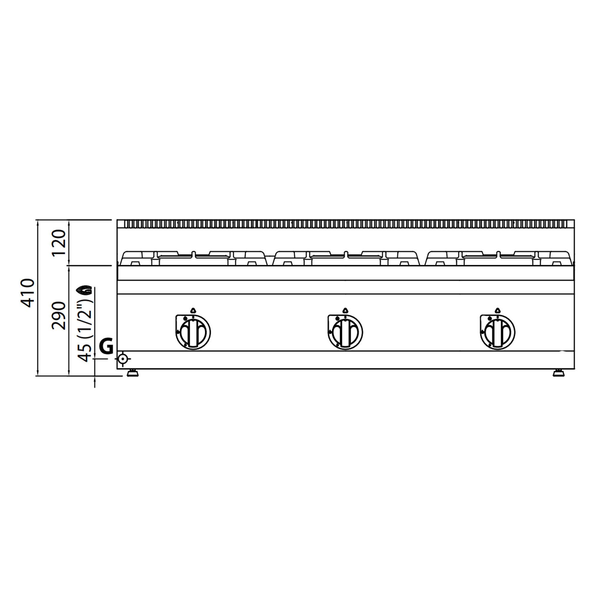 Fourneau à gaz – 31 kW – 3 brûleurs