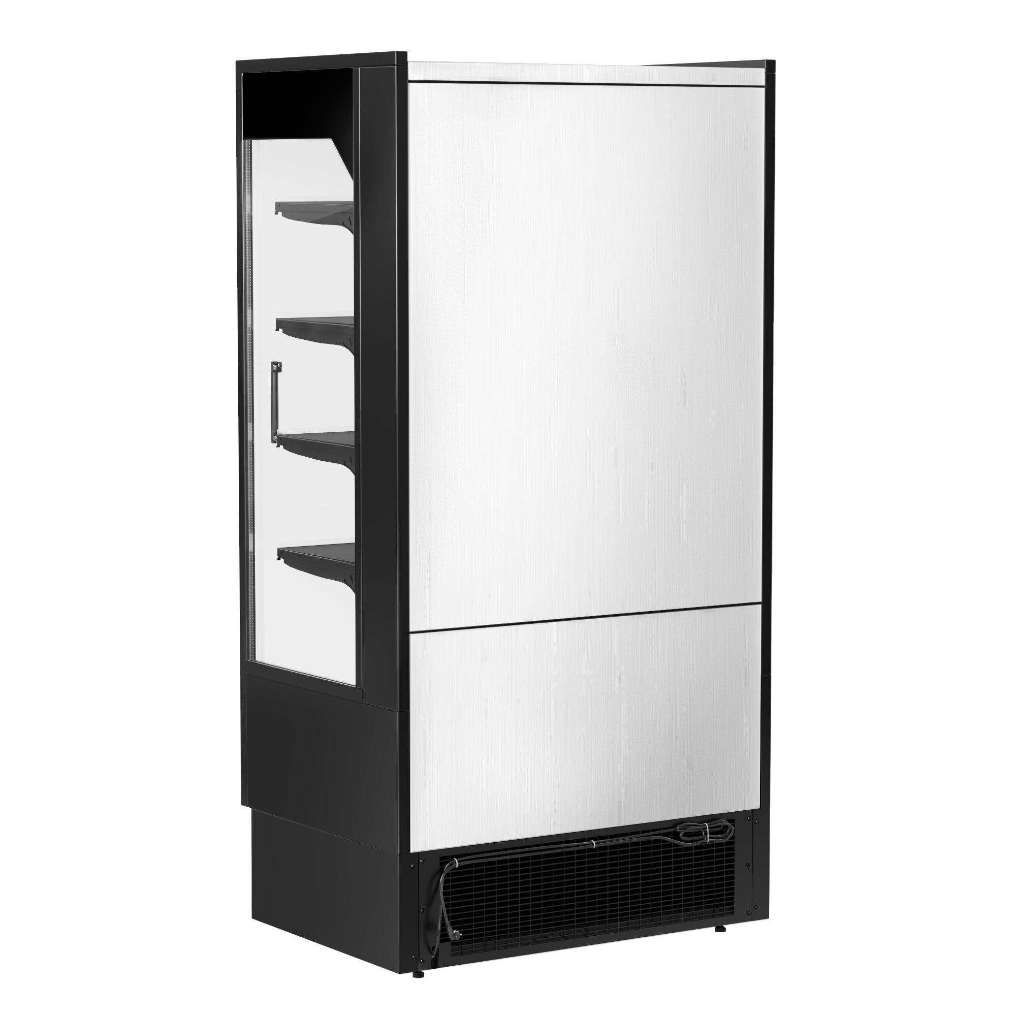 Vitrine murale réfrigérée - 1002mm - 440L - avec 2 portes coulissantes vitrées & 4 étagères - arrière fermé - Noir