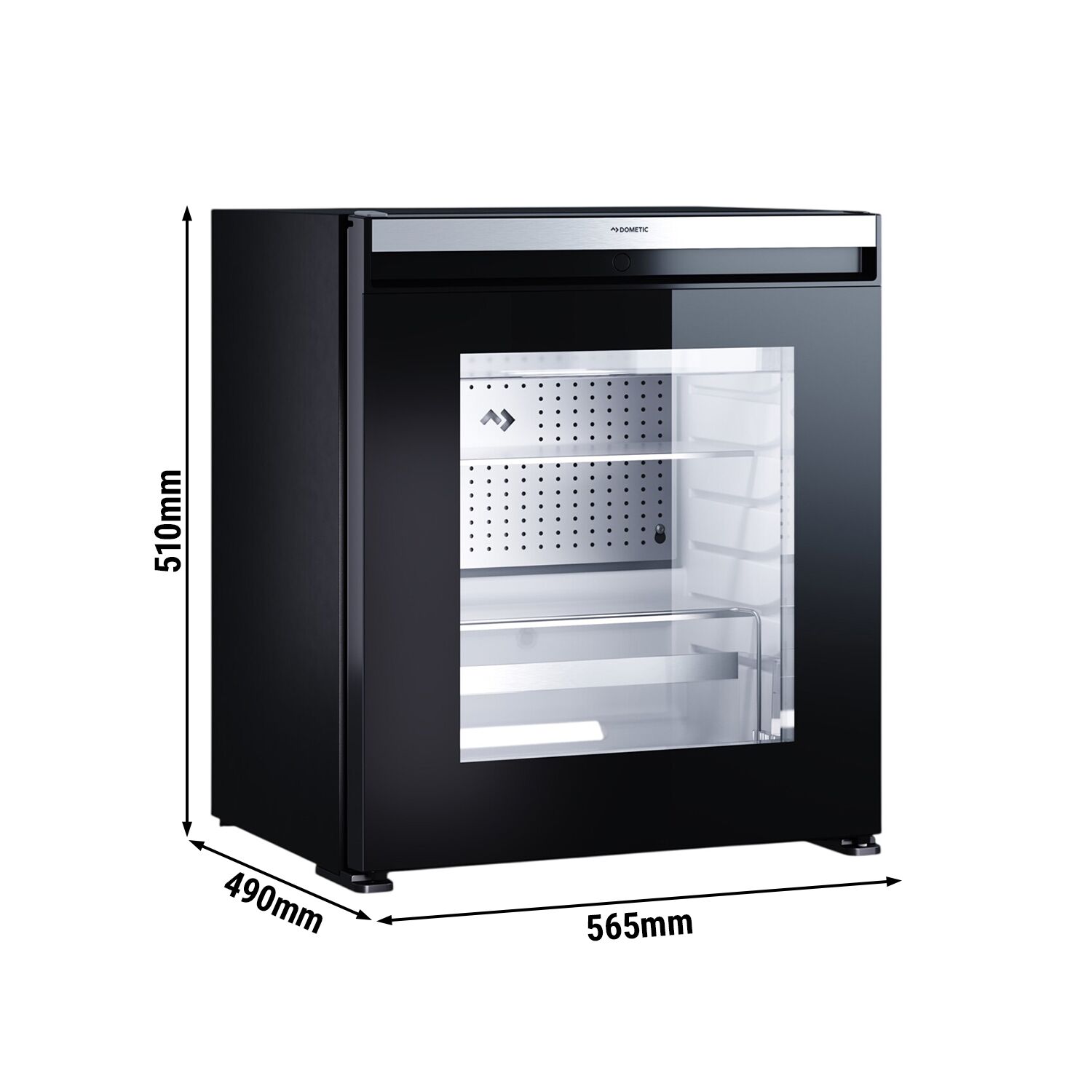 DOMETIC | Minibar-kylskåp – EVOLUTION C60G – 490 mm – 60 liter – med 1 glasdörr och dörrhängsel till höger