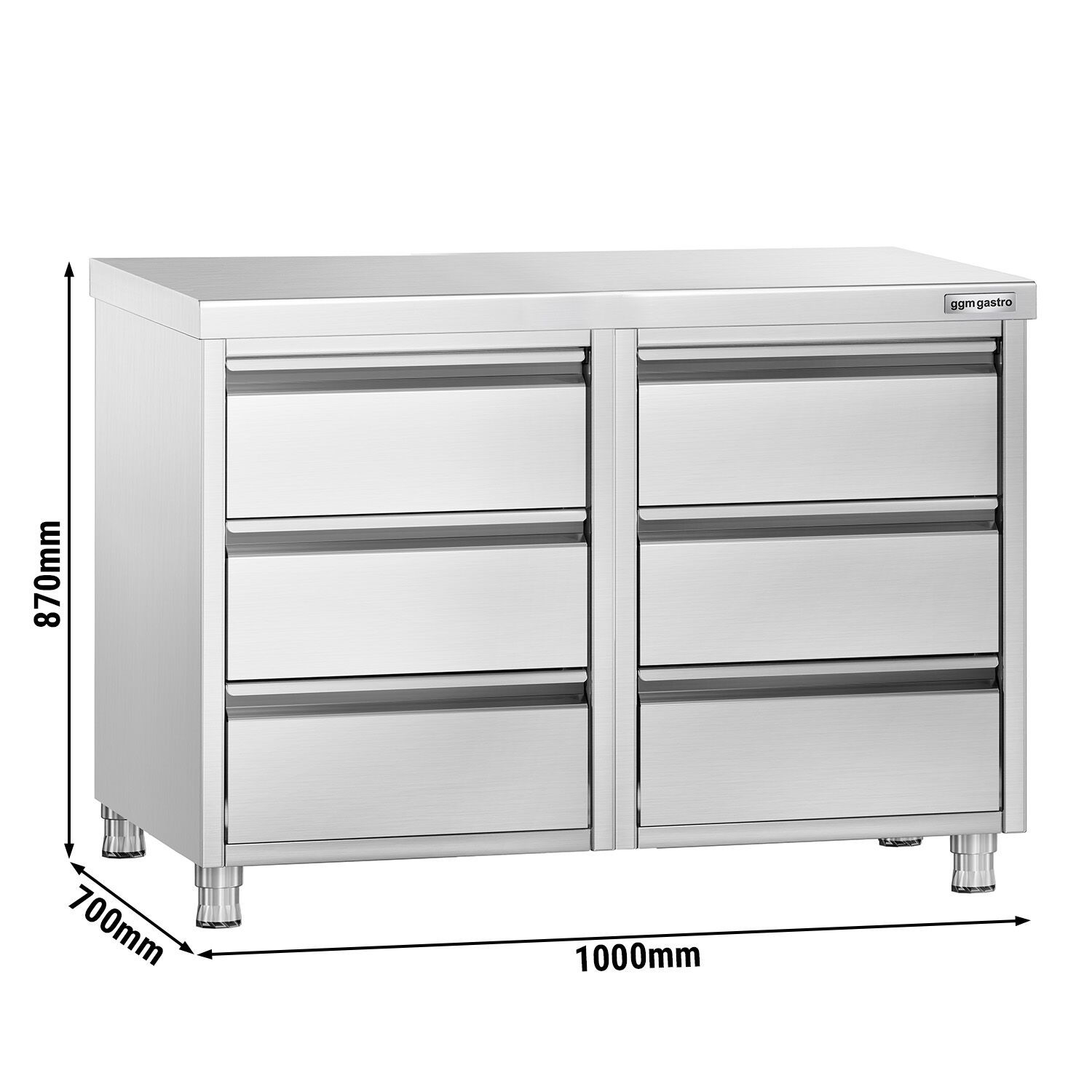 Schubladenschrank PREMIUM mit 6 Schubladen - 1000x700mm