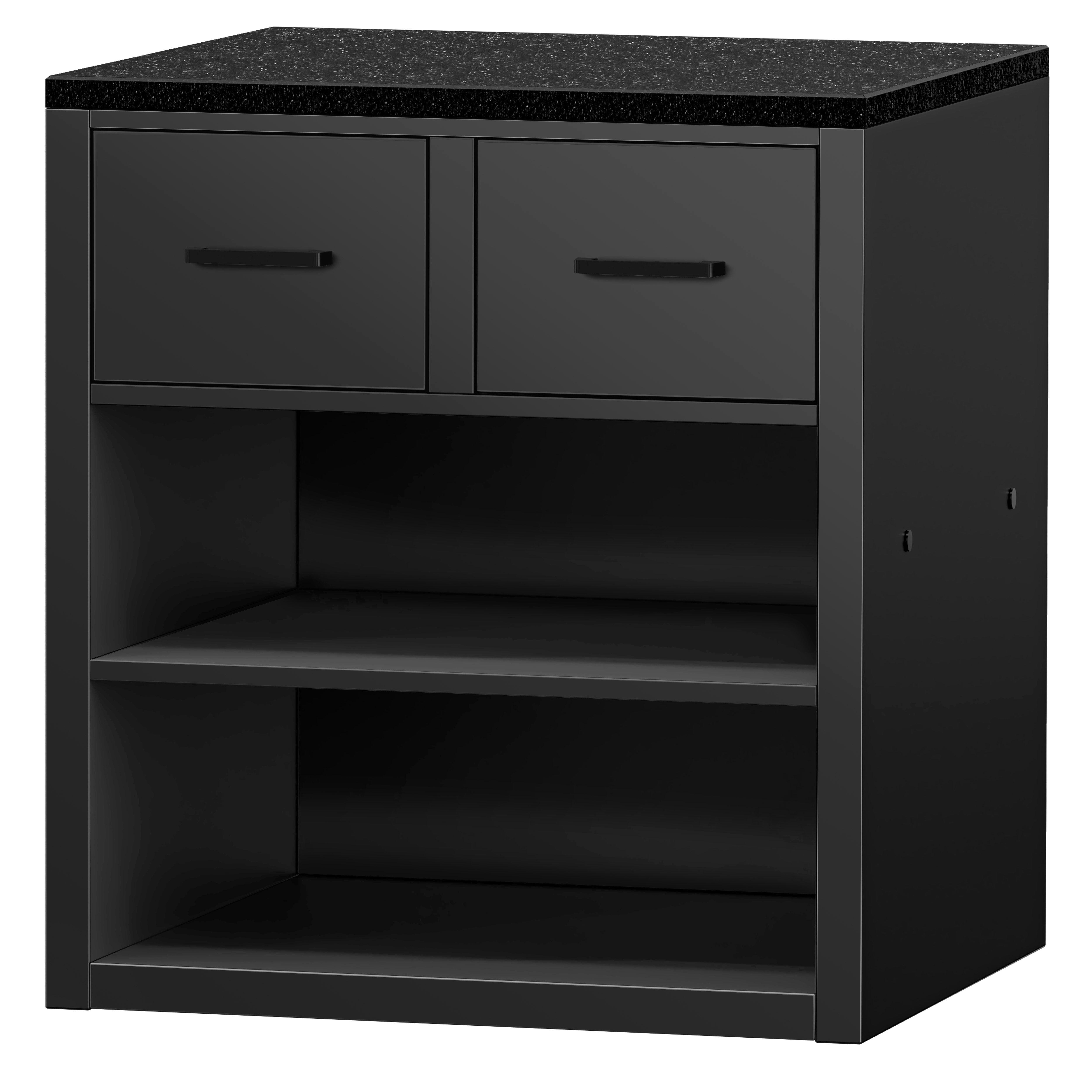 Table de caisse MADRID – 800 mm – plan de travail en marbre Noir – Noir mat