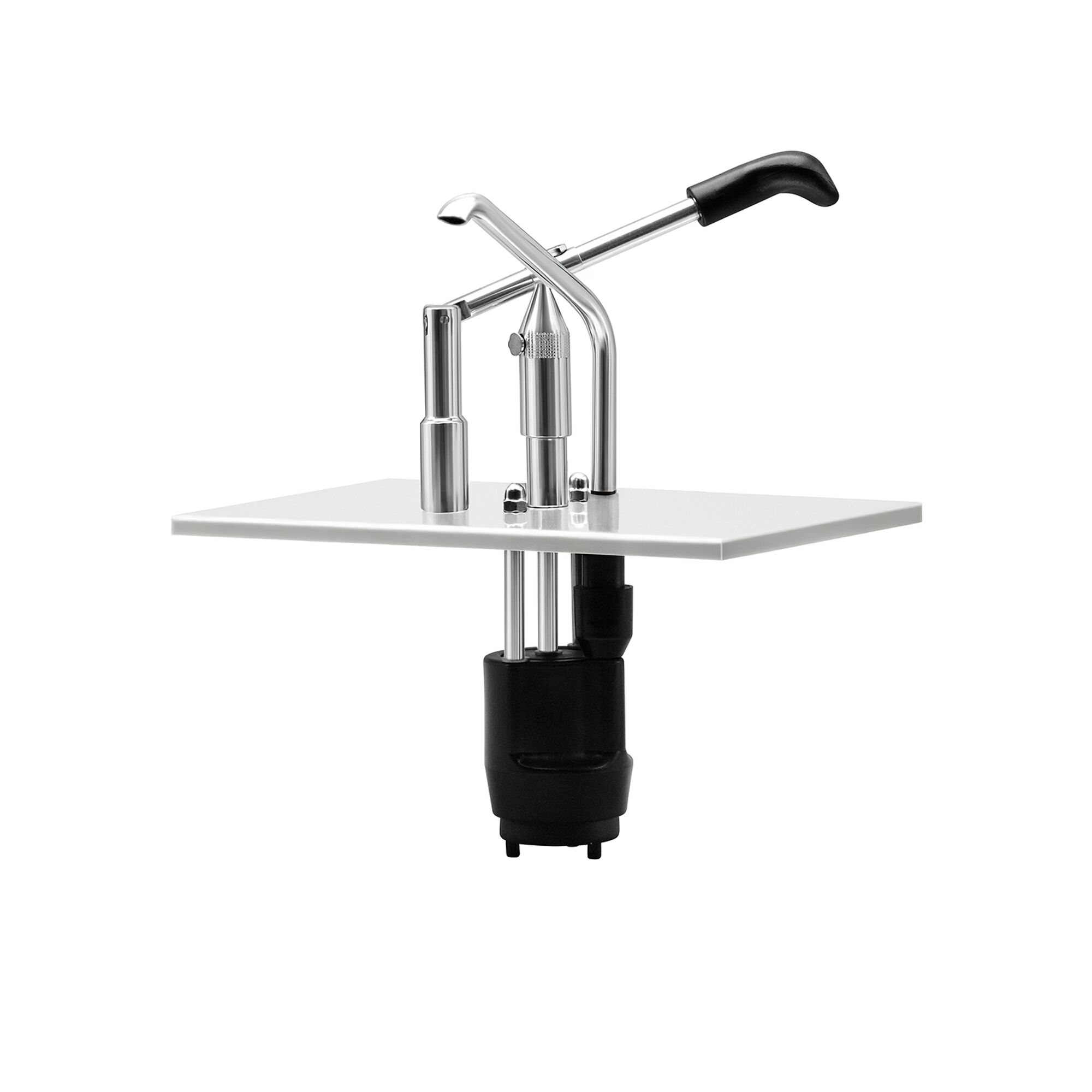 Pompe à sauce - à levier - dosage réglable - compatible avec bac GN GN 1/4 - acier inoxydable - 265x350mm