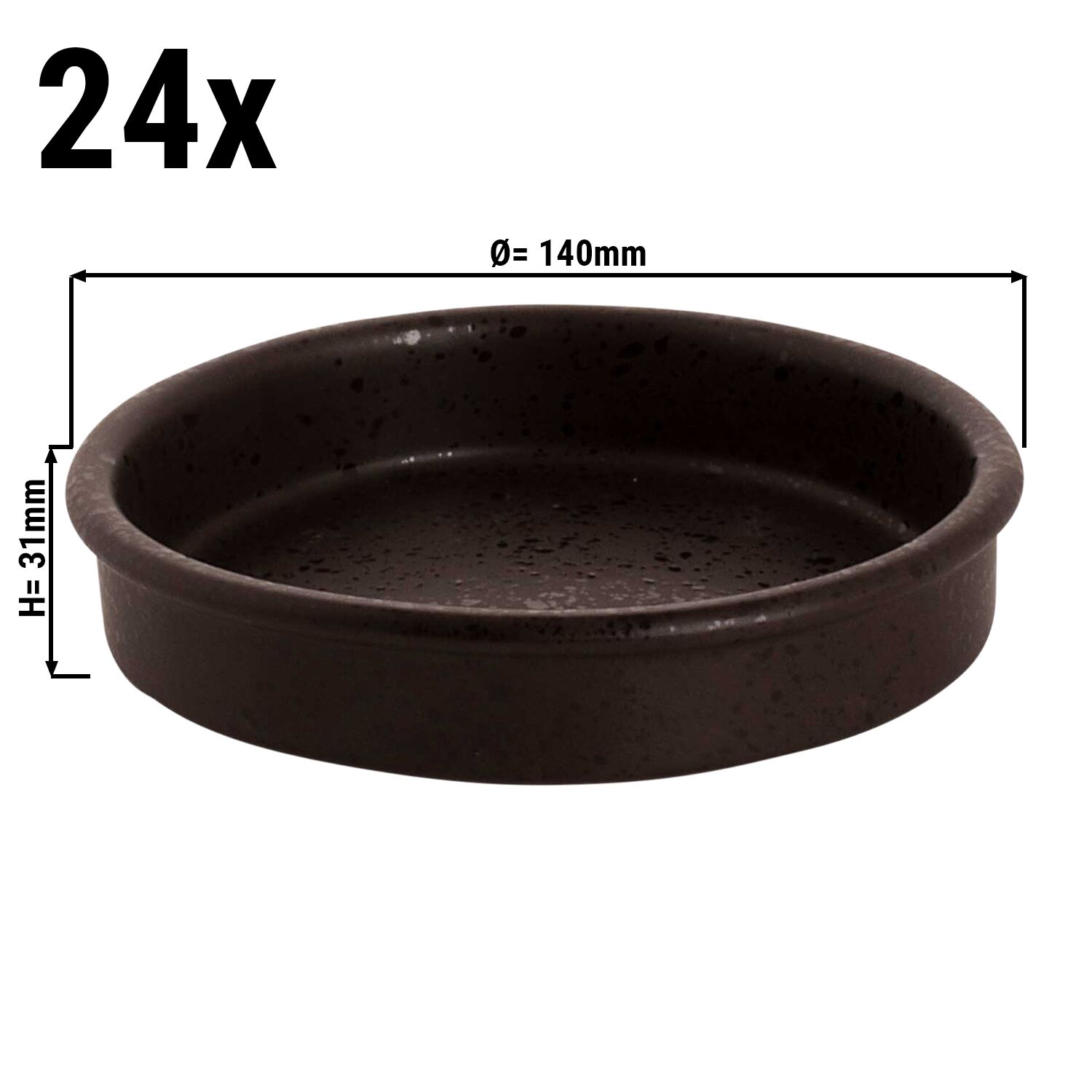 (24 Stück) MOON - Ofenform - Ø 140mm - schwarz