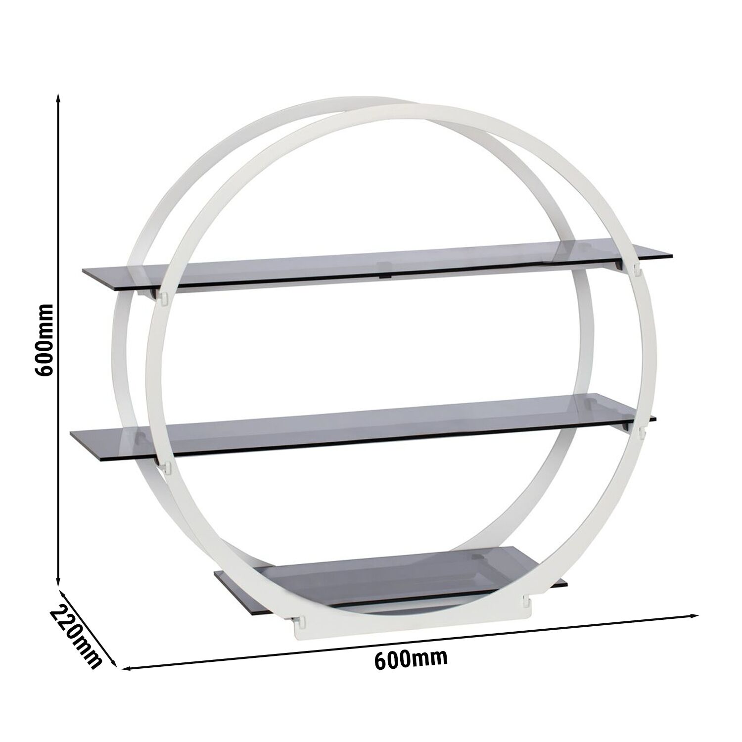 Présentoir buffet / étagère - Ø 600 mm - Blanc