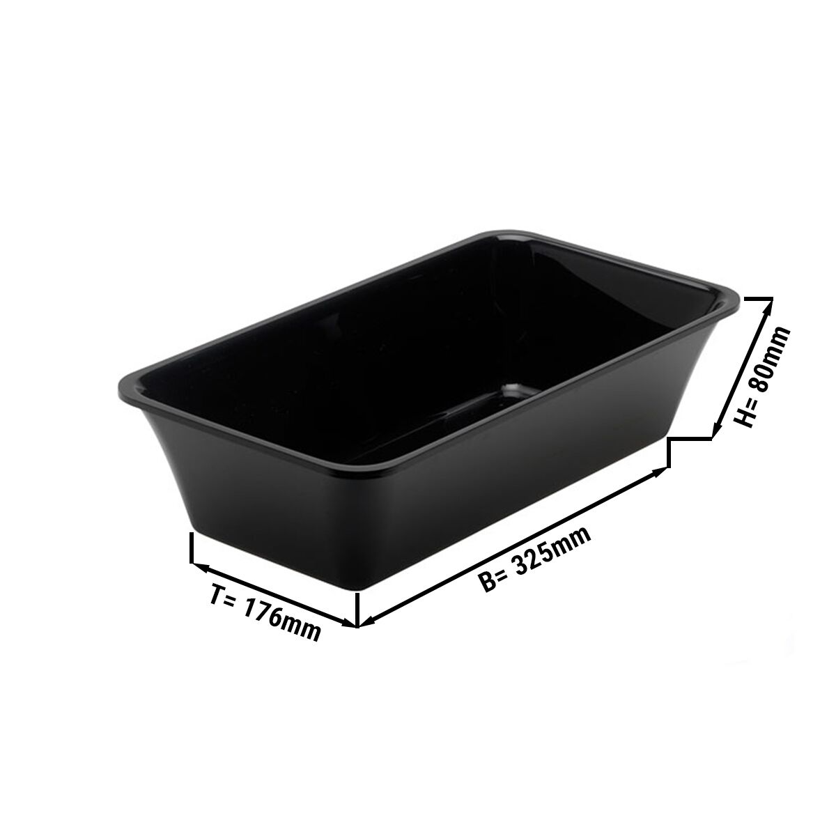 Display Bowl - GN 1/3 - 325x176x80mm - Black - rectangular