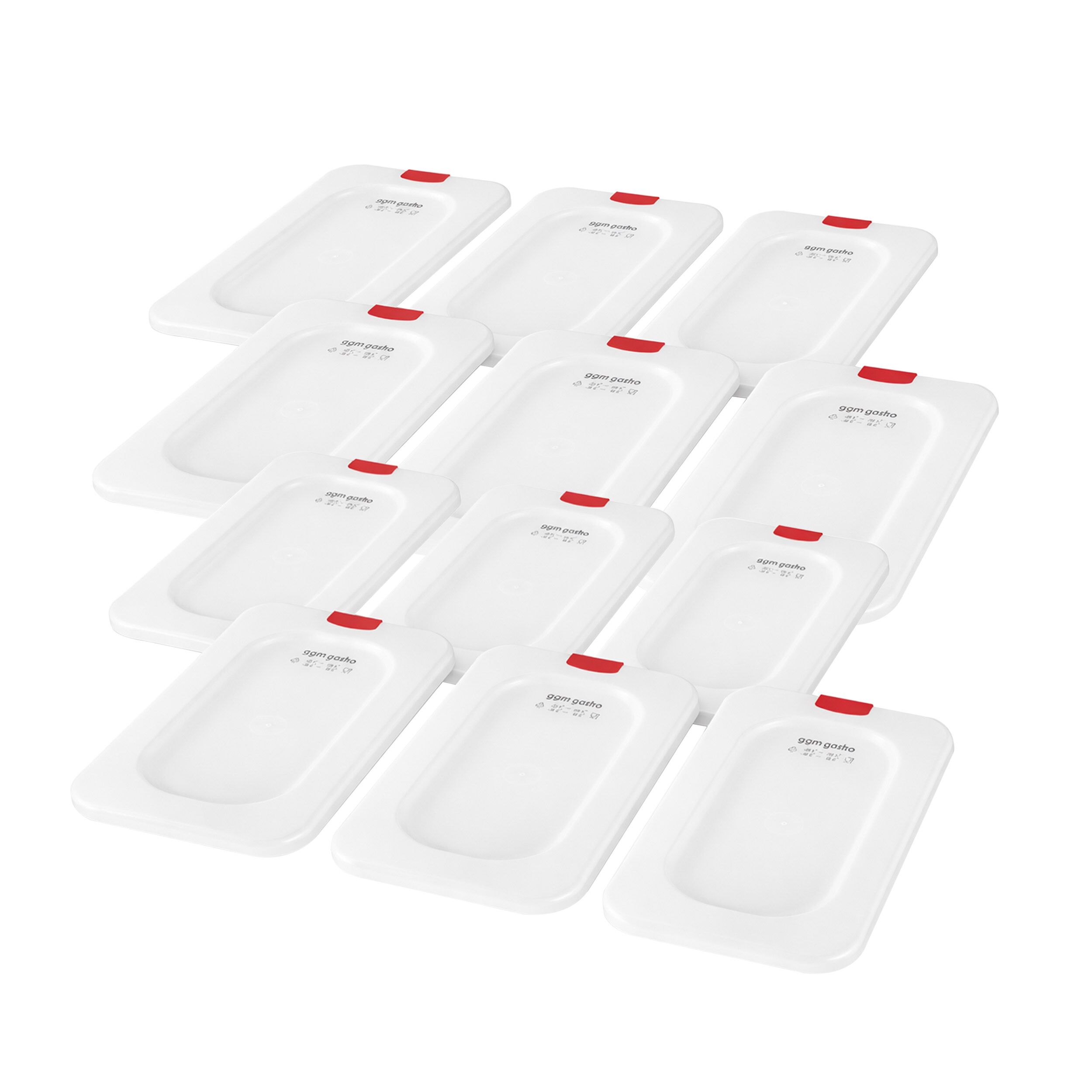 (12 pièces) Couvercle GN en Polypropylène 1/9 - Transparent - 176 x 108 mm - Hauteur: 13 mm