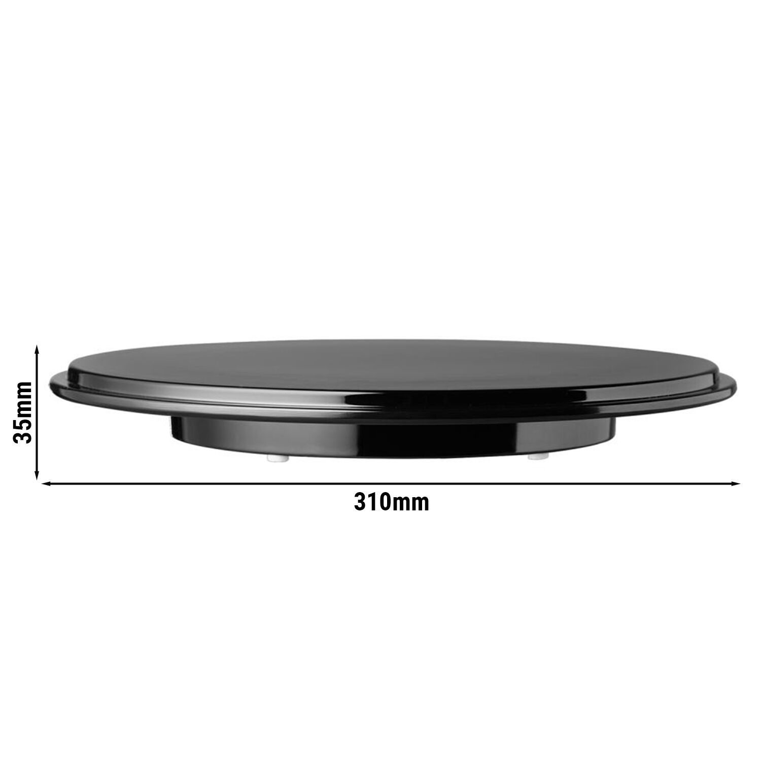 Plateau de présentation - Mélamine - Ø310mm - Noir - rond - Hauteur: 35mm