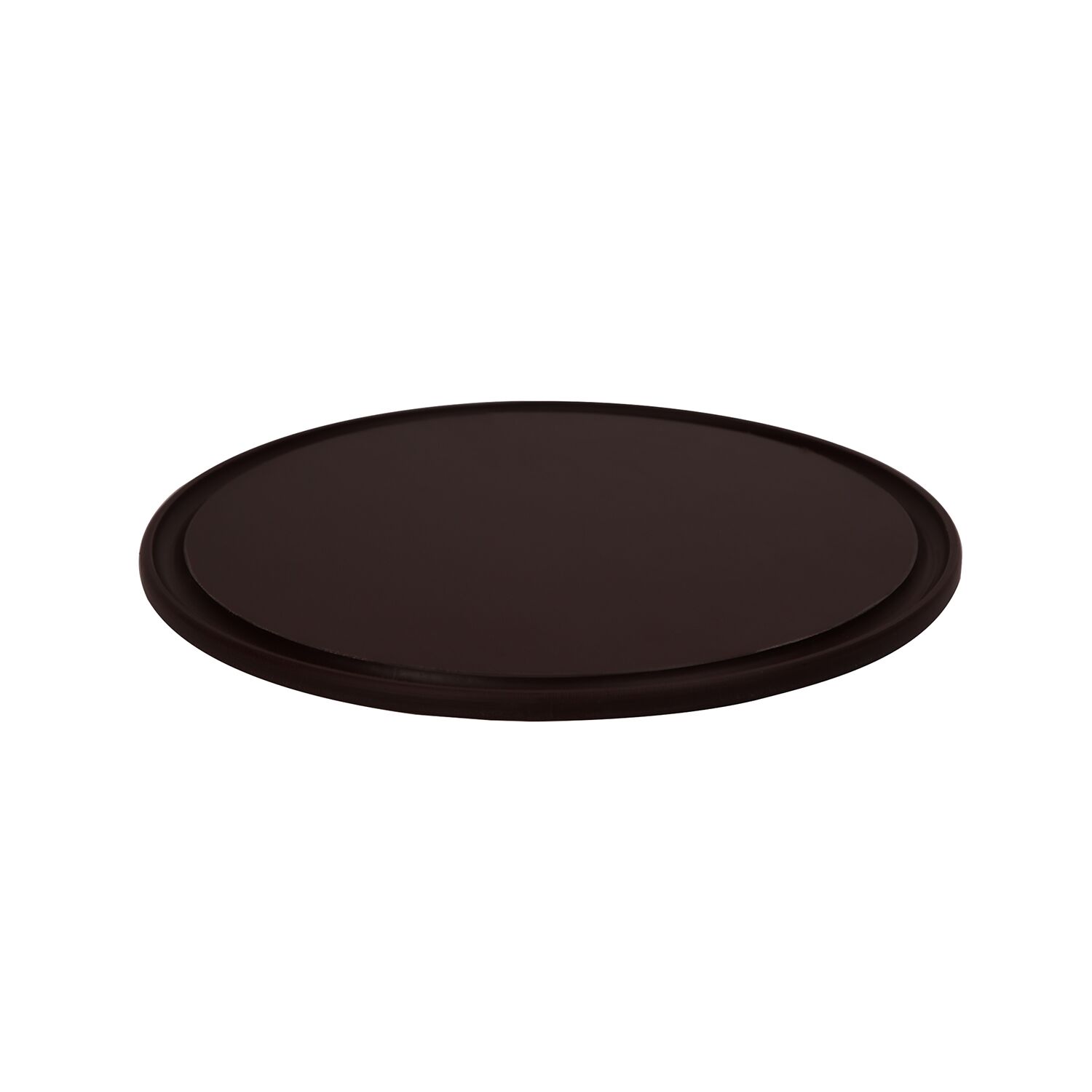(12 Pièces) Assiette à Pizza - Polyéthylène - Ø 320 mm - Avec Rainure à Jus - Marron