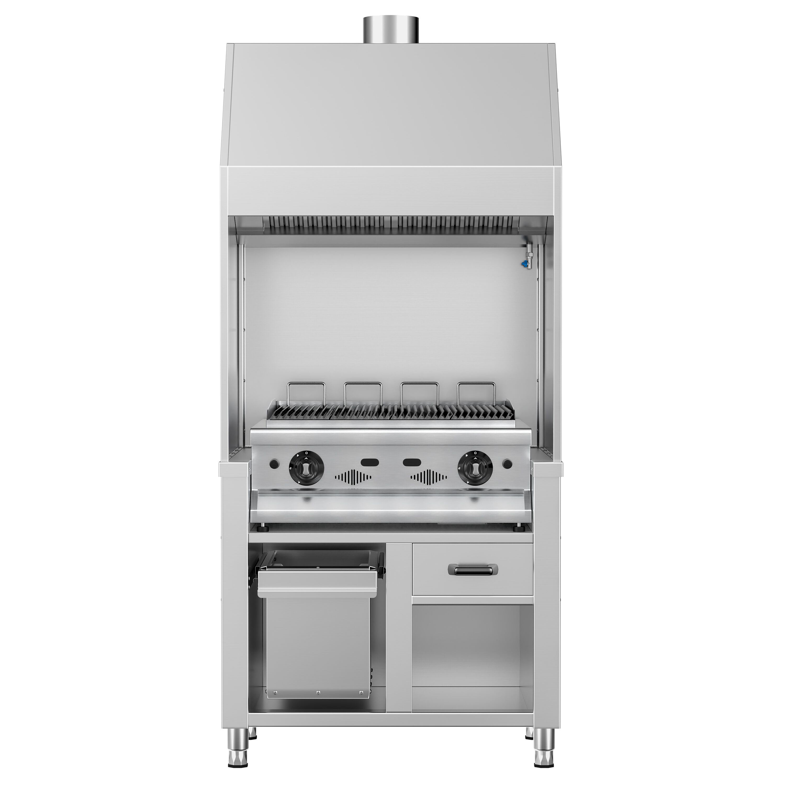 Commercial Gas Chargrill BERLIN - 960mm - Countertop - 790mm Deep - 4 Grill Grids - Cast-Iron Cooking Grids - 14kW