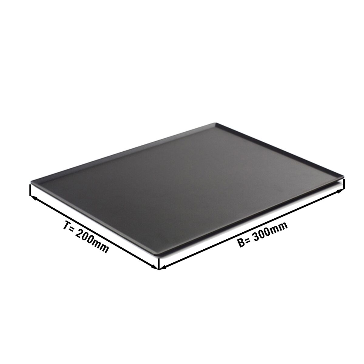 Konditorei- & Präsentationsplatte - Kunststoff - 300x200mm - Schwarz