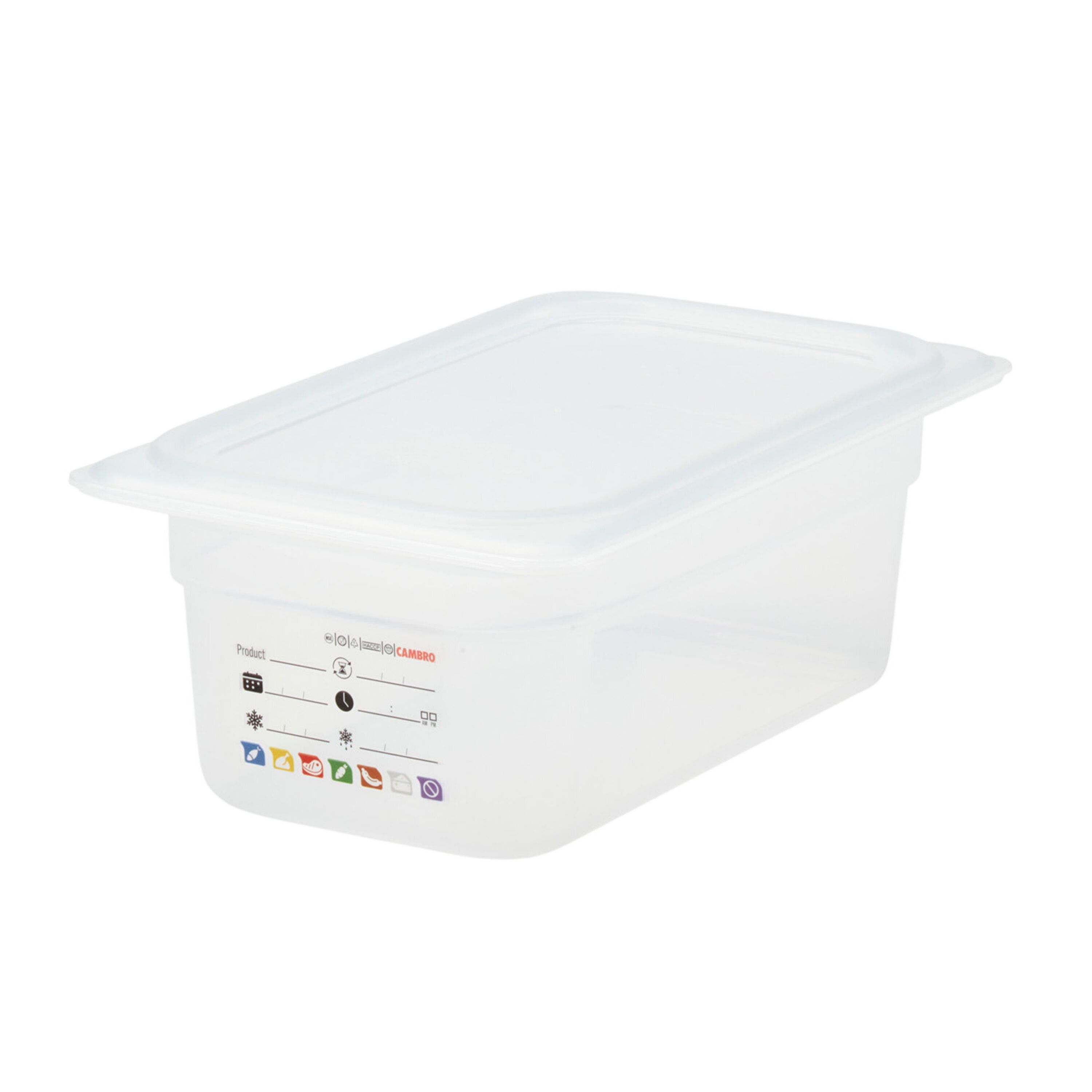 (6 pièces) CAMBRO | SafeTrak - Récipients en polypropylène GN 1/4 - laiteux - Hauteur : 100mm