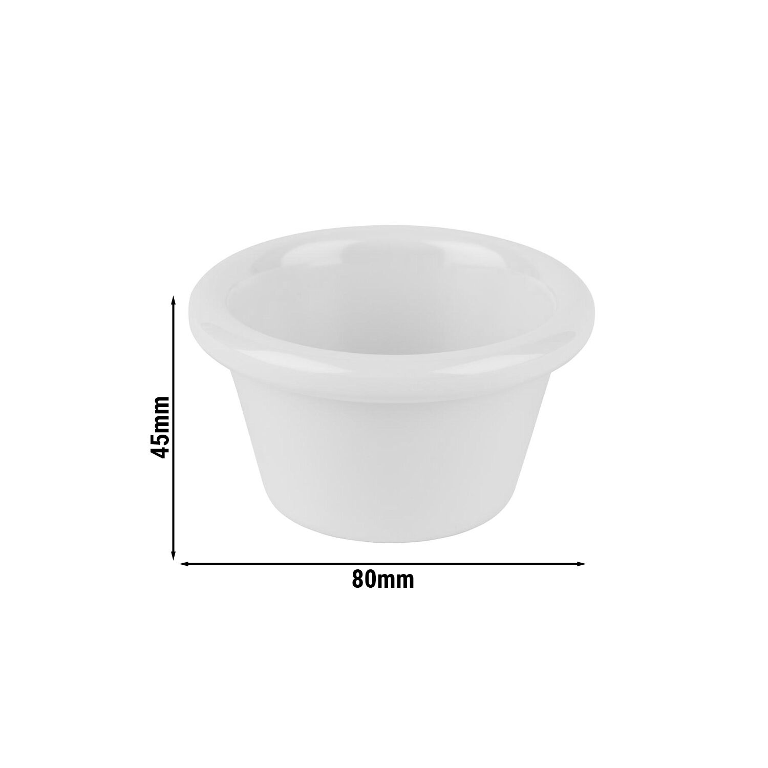 (24 sztuki) Miseczki do dipów – CASUAL – melamina – 80 ml – Ø 80 mm – białe