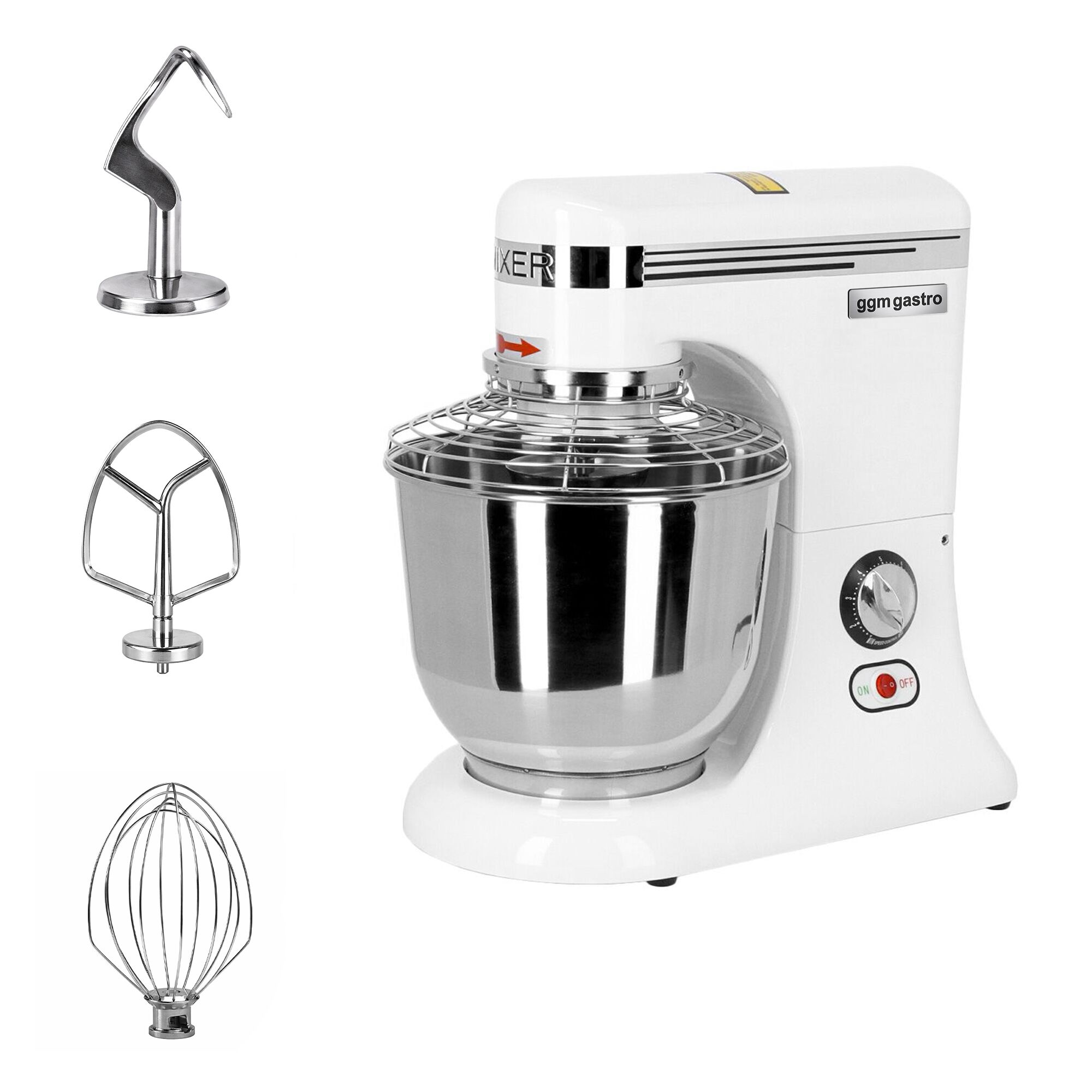 Batteur-mélangeur planétaire professionnel - 7L - 330W - incl. 3 outils