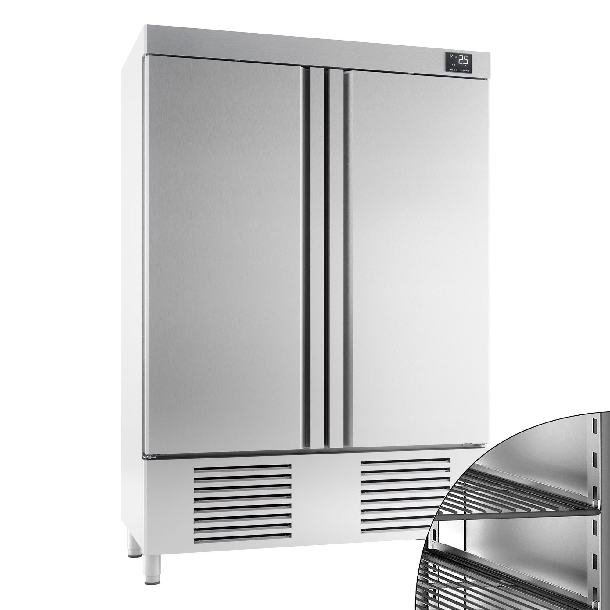 Armoire réfrigérée positive Inox AISI 304 PREMIUM PLUS - 1110 L - avec 2 portes