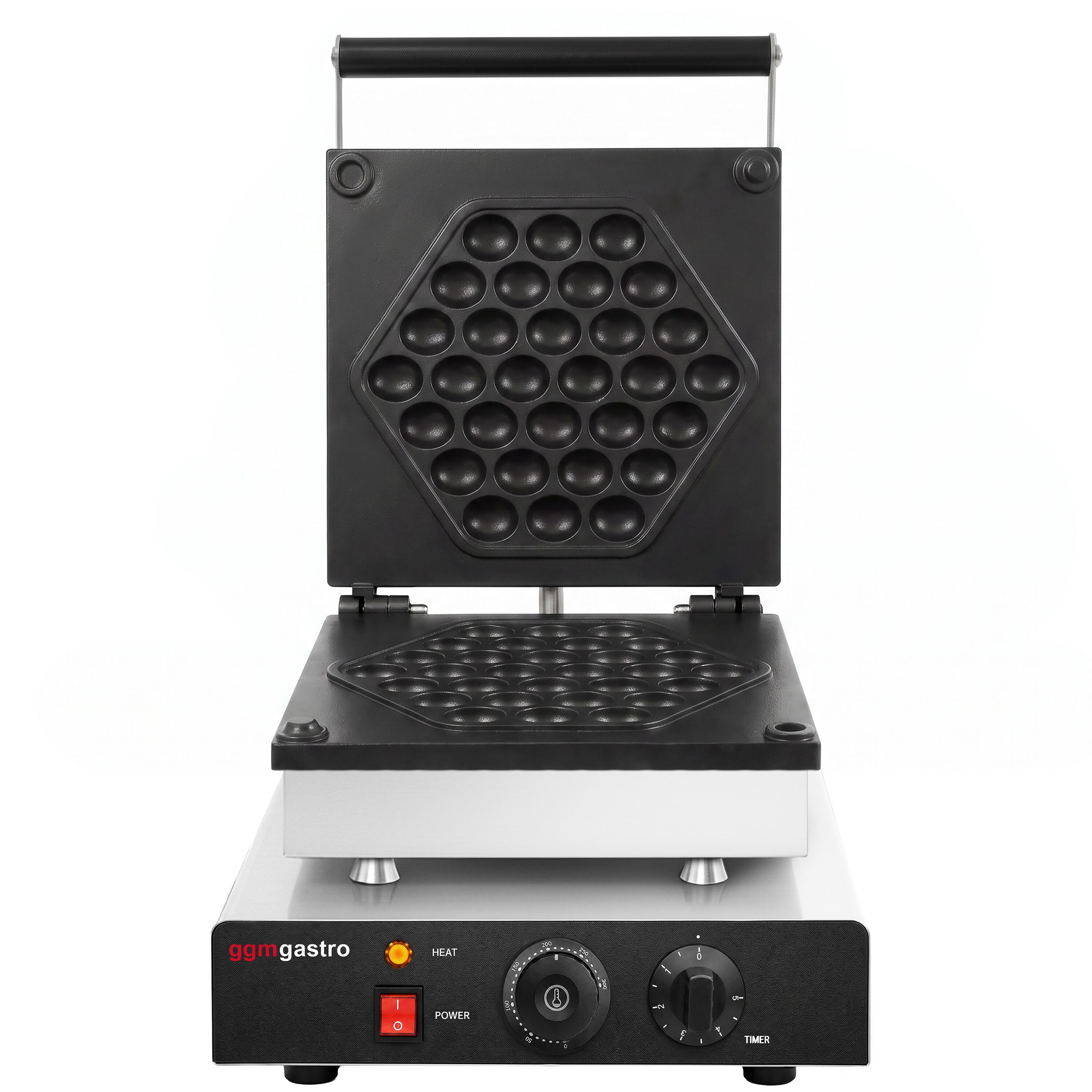 Waffle iron - Single - Manual - 1,75 kW - Shape: Honeycomb - Teflon-coated baking plates