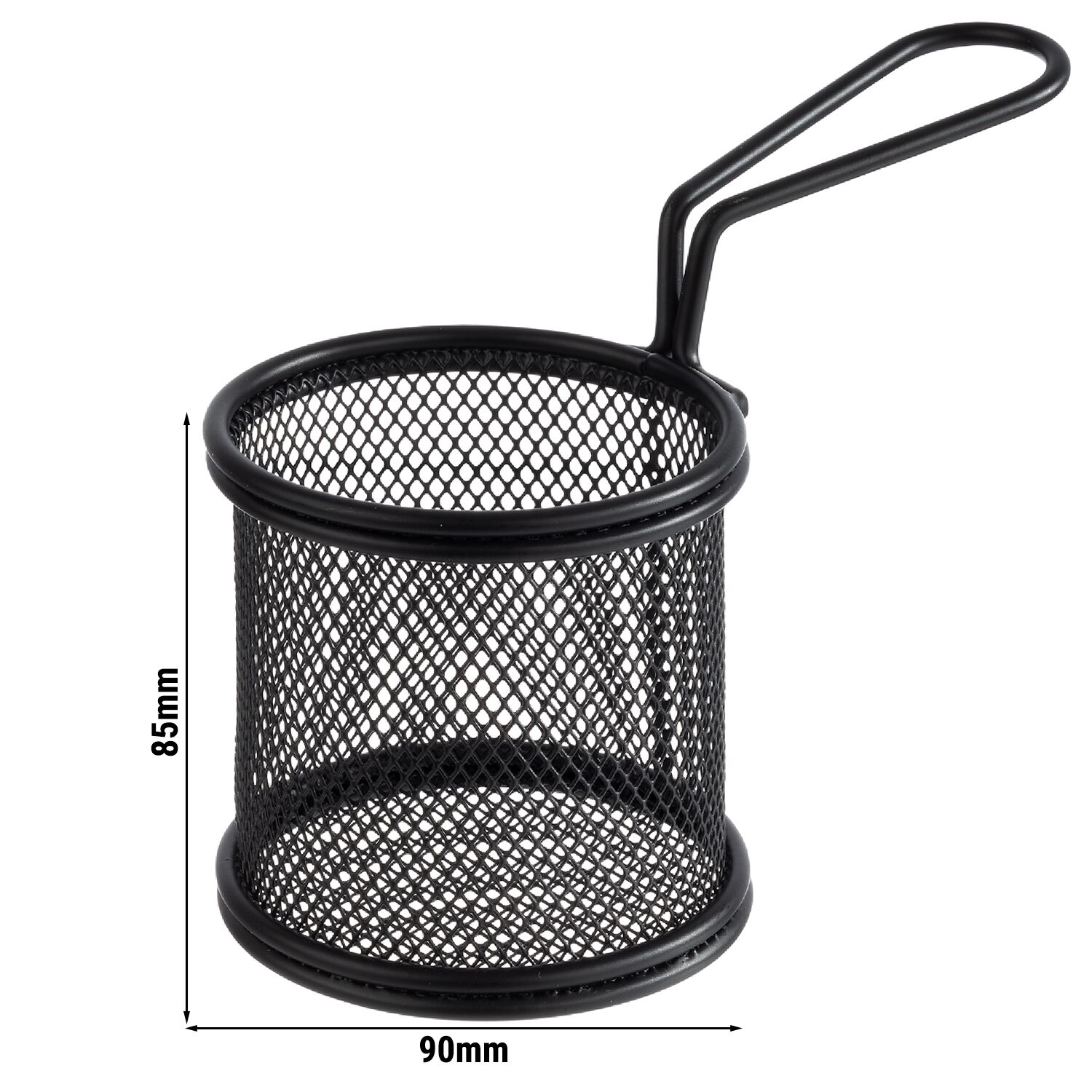 (6 pcs) Panier de service à frites - SNACKHOLDER - acier inoxydable - carré - 80x80x75mm - Noir