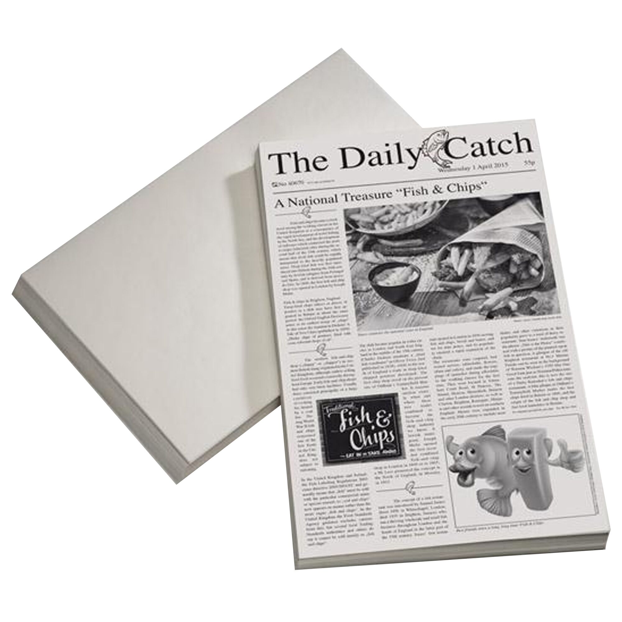 (500 pièces) Papier d’emballage ingraissable - SNACKHOLDER - 420 x 250 mm - motif journal