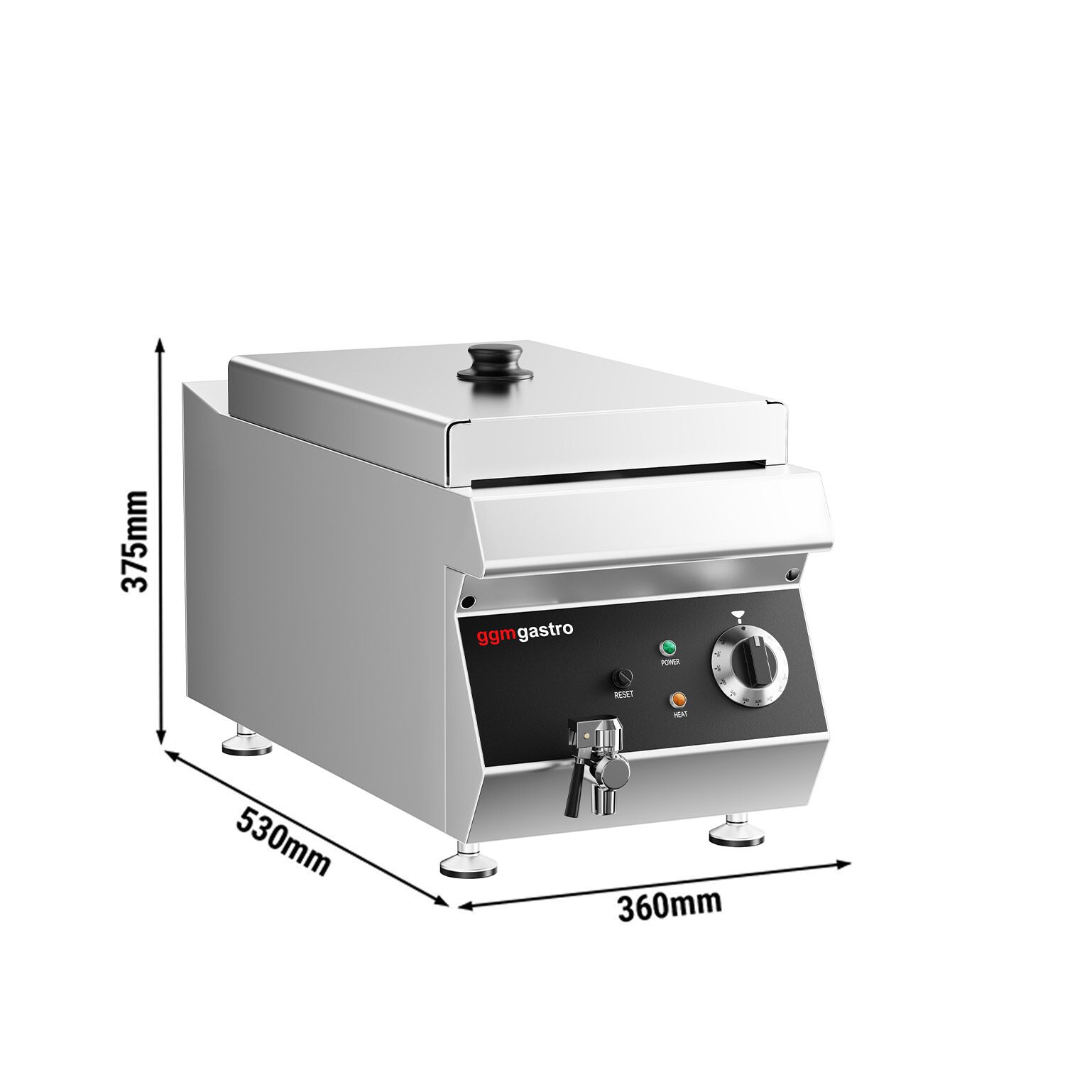 Friteuse électrique – 13 litres – 4,5 kW – avec robinet de vidange