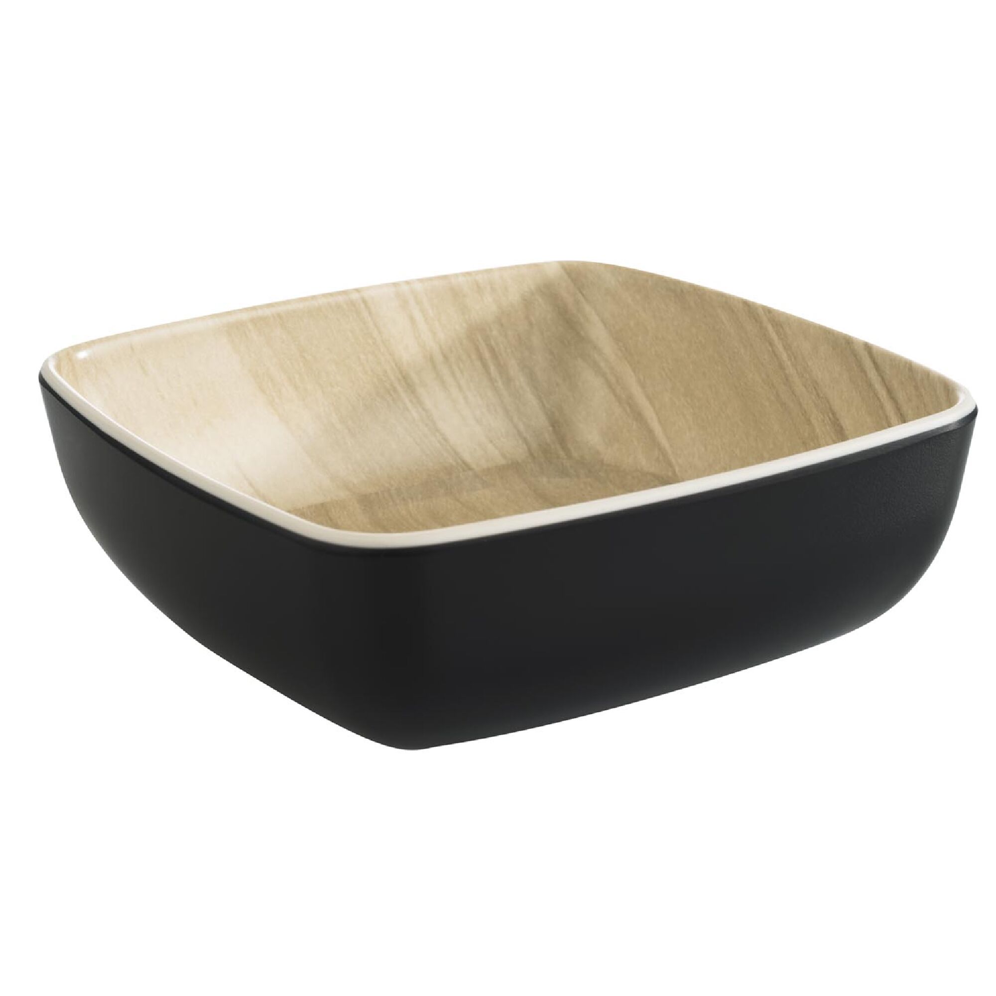 (6 pièces) Bol - FRIDA - Mélamine - 0,37 litre - carré - Noir