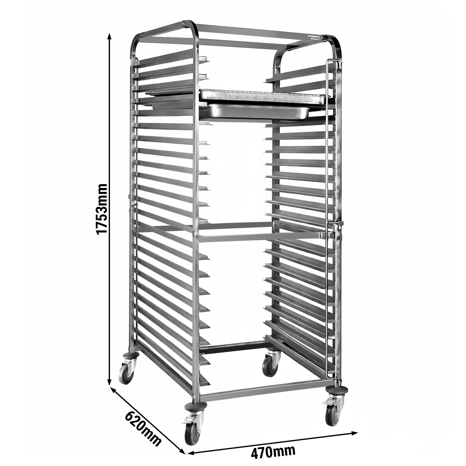 Chariot à plateaux – pour 18 plateaux GN 1/1 & EN 600 × 400