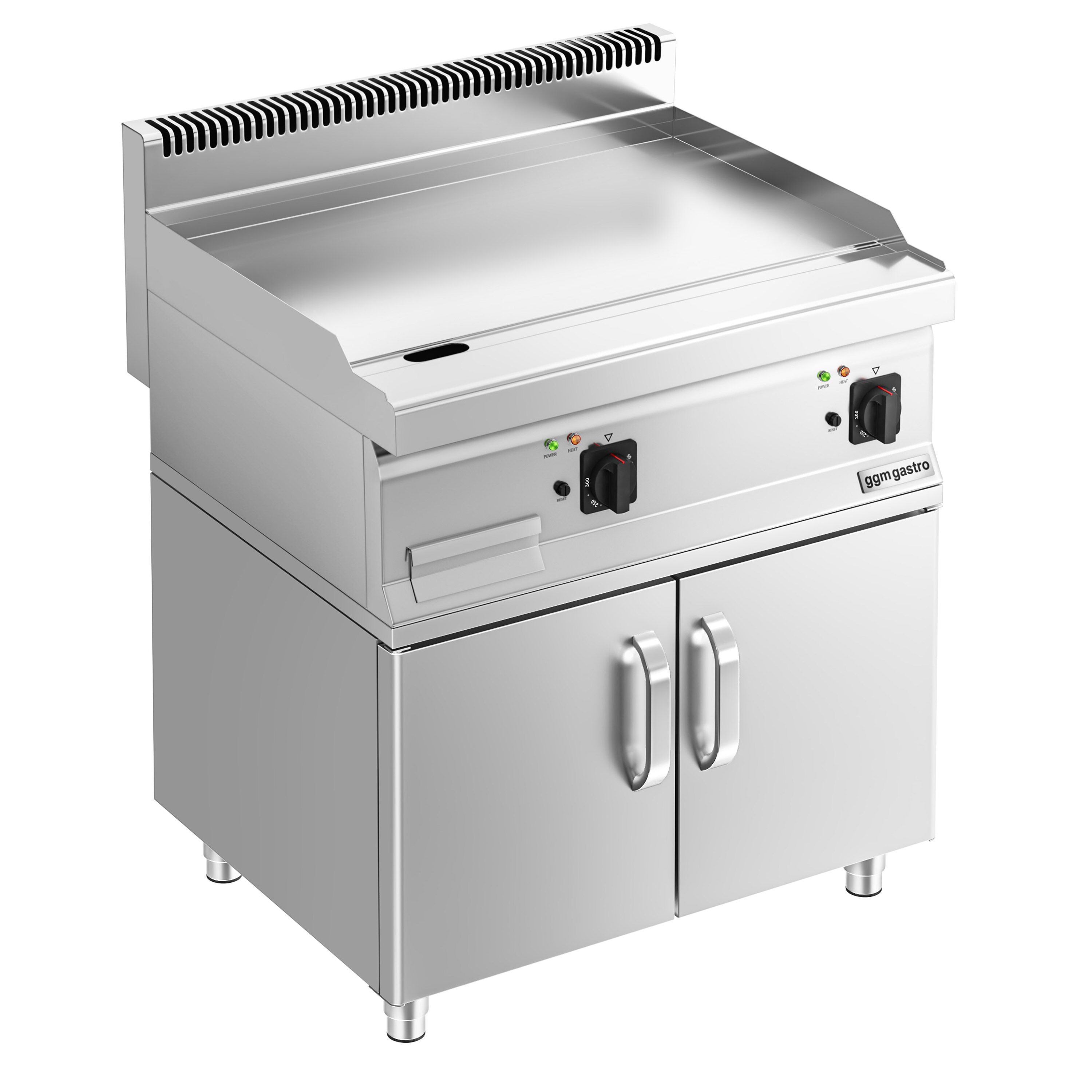Plancha électrique - plaque acier - 2 zones - 9,0 kW - Lisse - Surface de cuisson : 595x500mm - incl. support