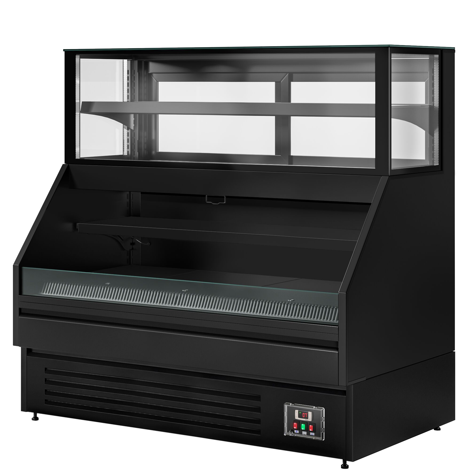 Comptoir vitrine réfrigérée Helsinki - 1500x800mm - 251L - 4 étagères - +2/+8°C - Portes coulissantes vitrées
