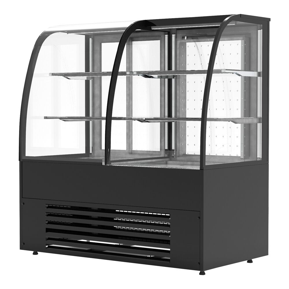Vitrine à pâtisserie réfrigérée Comptoir à pâtisseries Self-Service - 1400mm - Double vitrage - avec 2 étagères en verre