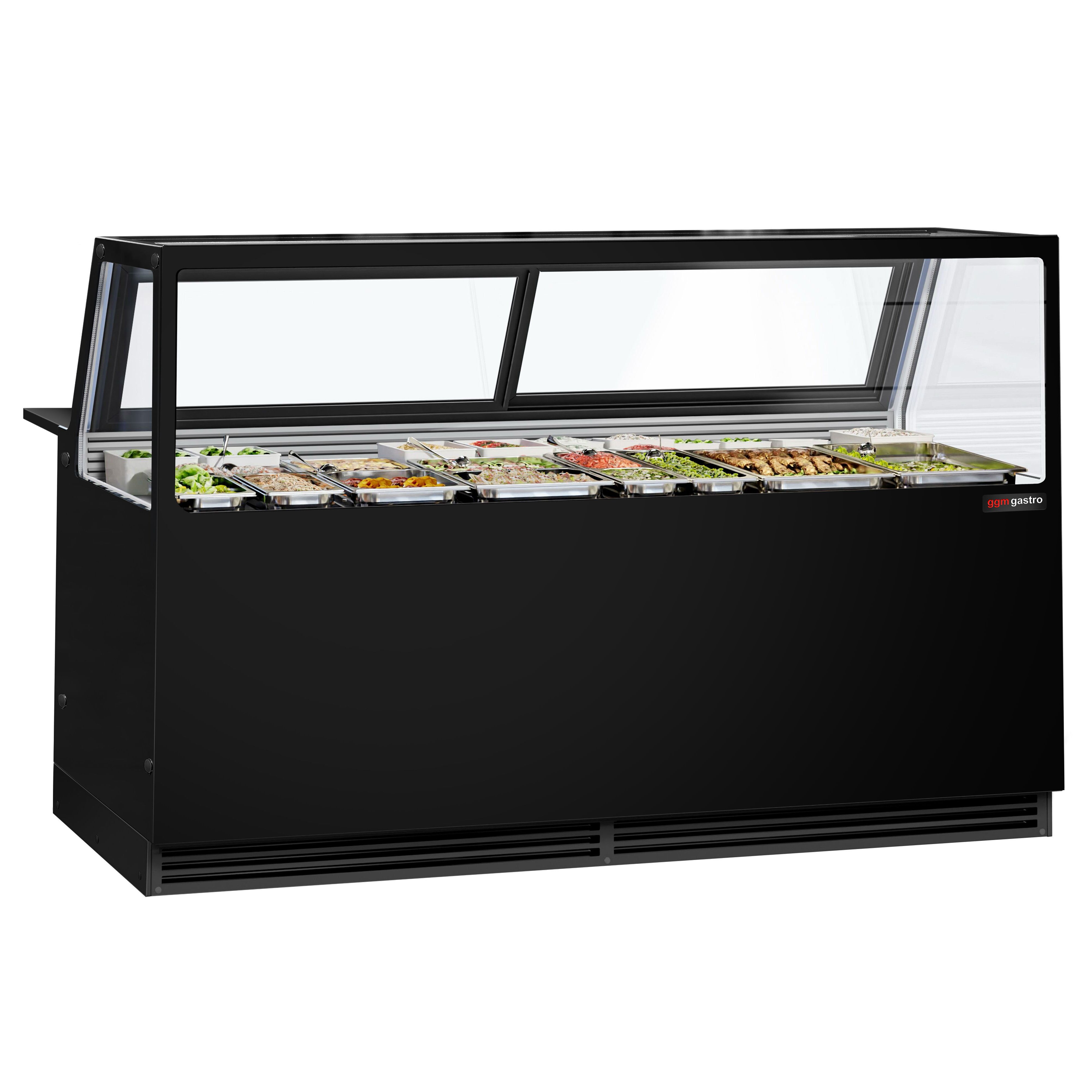 Comptoir vitrine réfrigérée KAISA - 2000x1048mm - +2/+8°C - Double vitrage - Éclairage LED