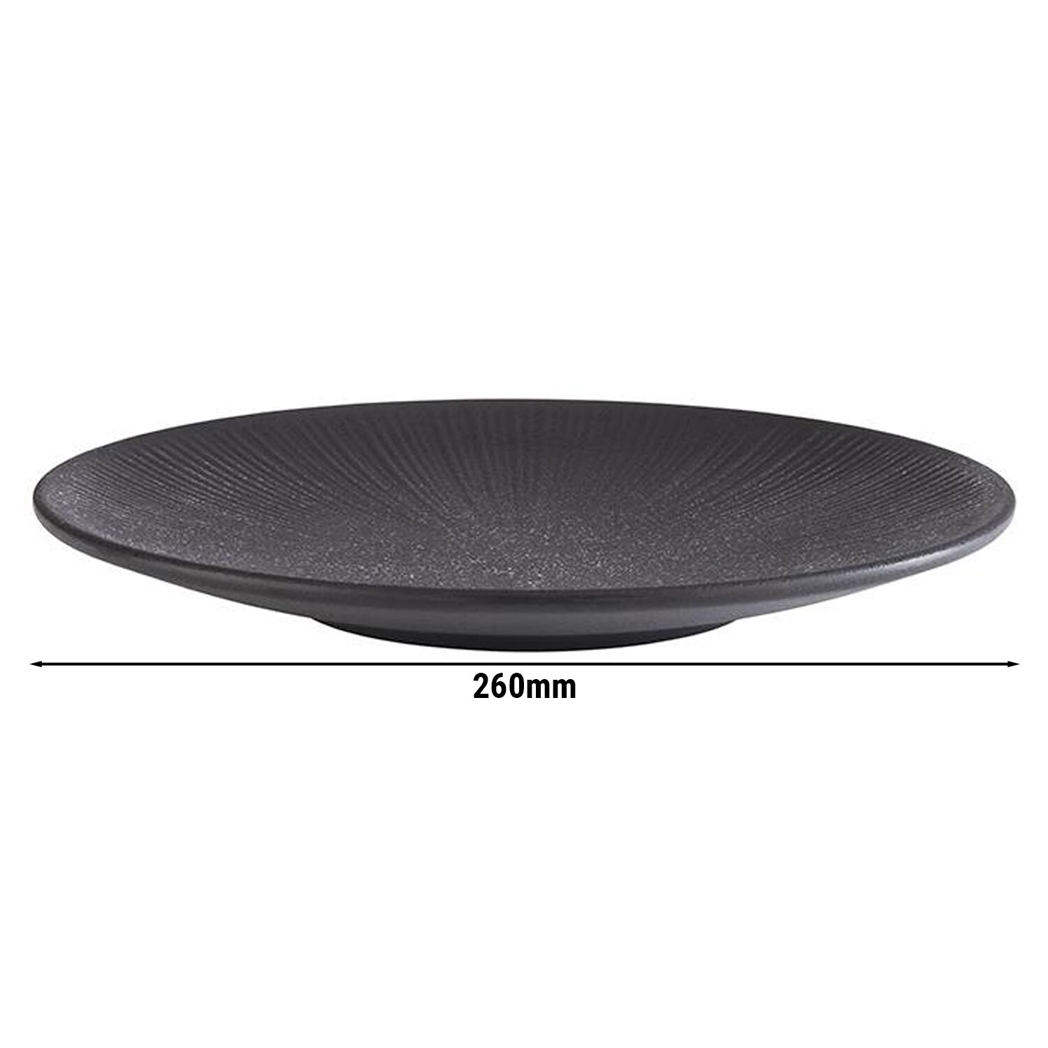 (6 pièces) NERO - Assiette - Mélamine - Ø 260 mm