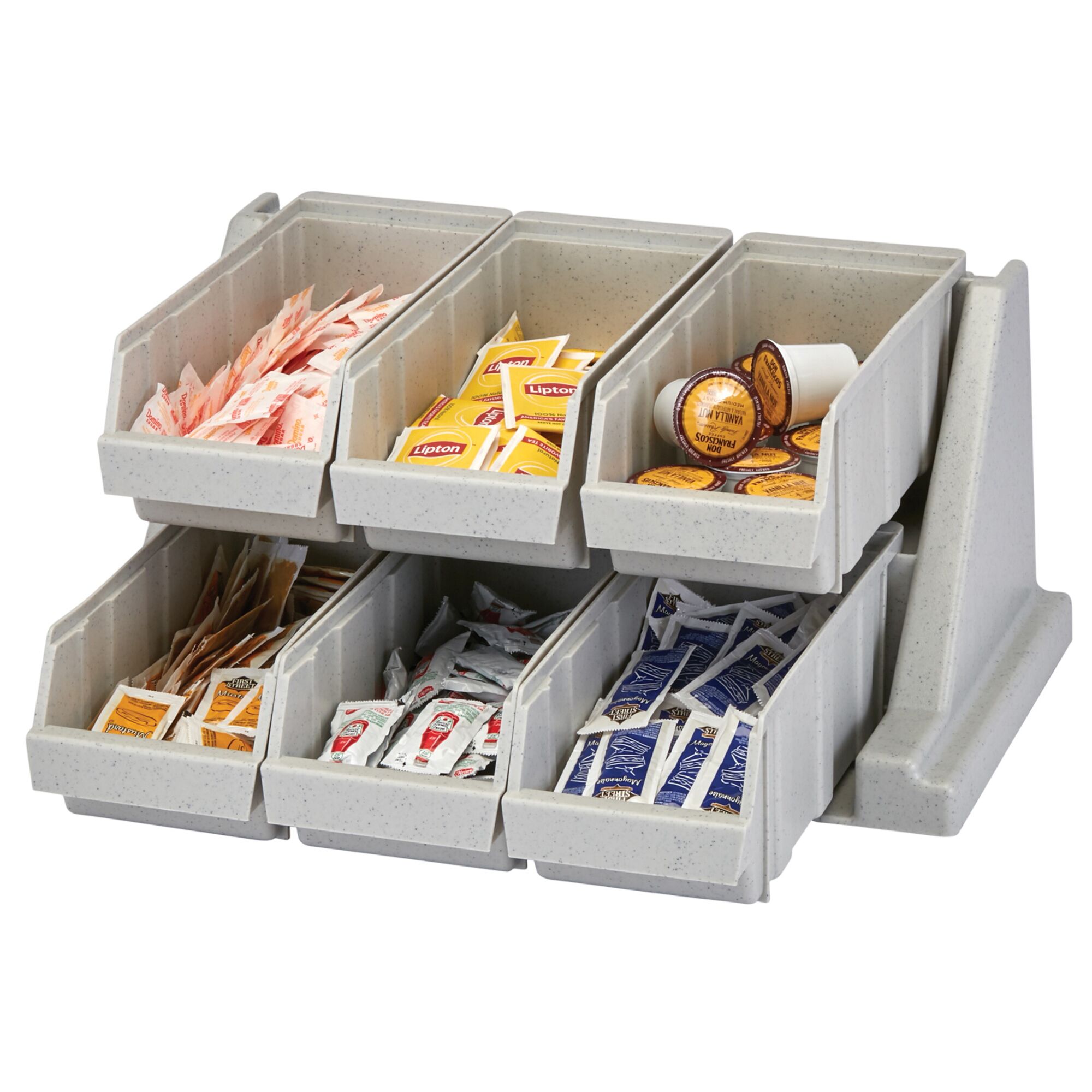 CAMBRO | Versa Organizer – Petite étagère avec 6 récipients – 511×488 mm – gris moucheté