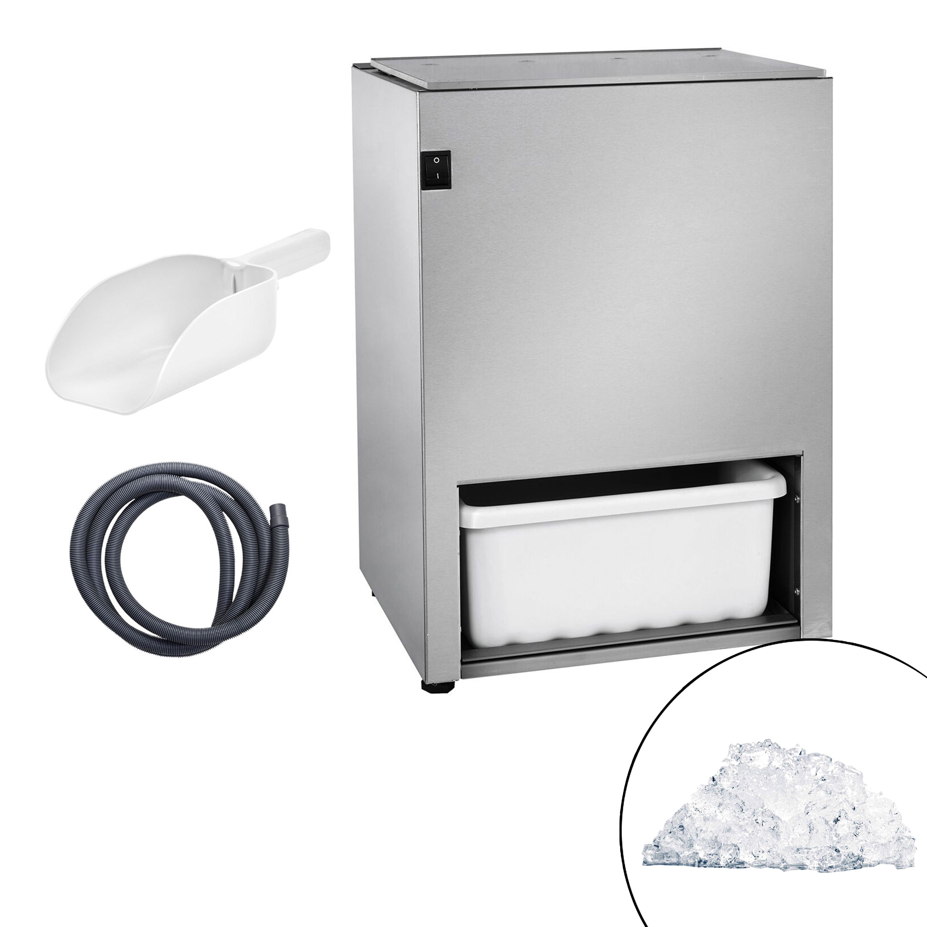 Broyeur à glace - 5,0kg/min - 140W - Acier inoxydable - bac collecteur 5,0kg