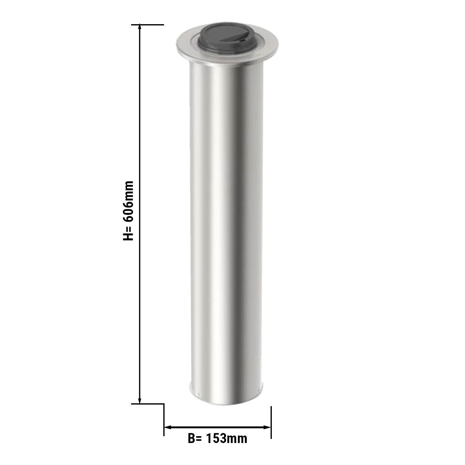 Dispenser per coperchi da incasso - con 1 dispenser - Acciaio inox con molla