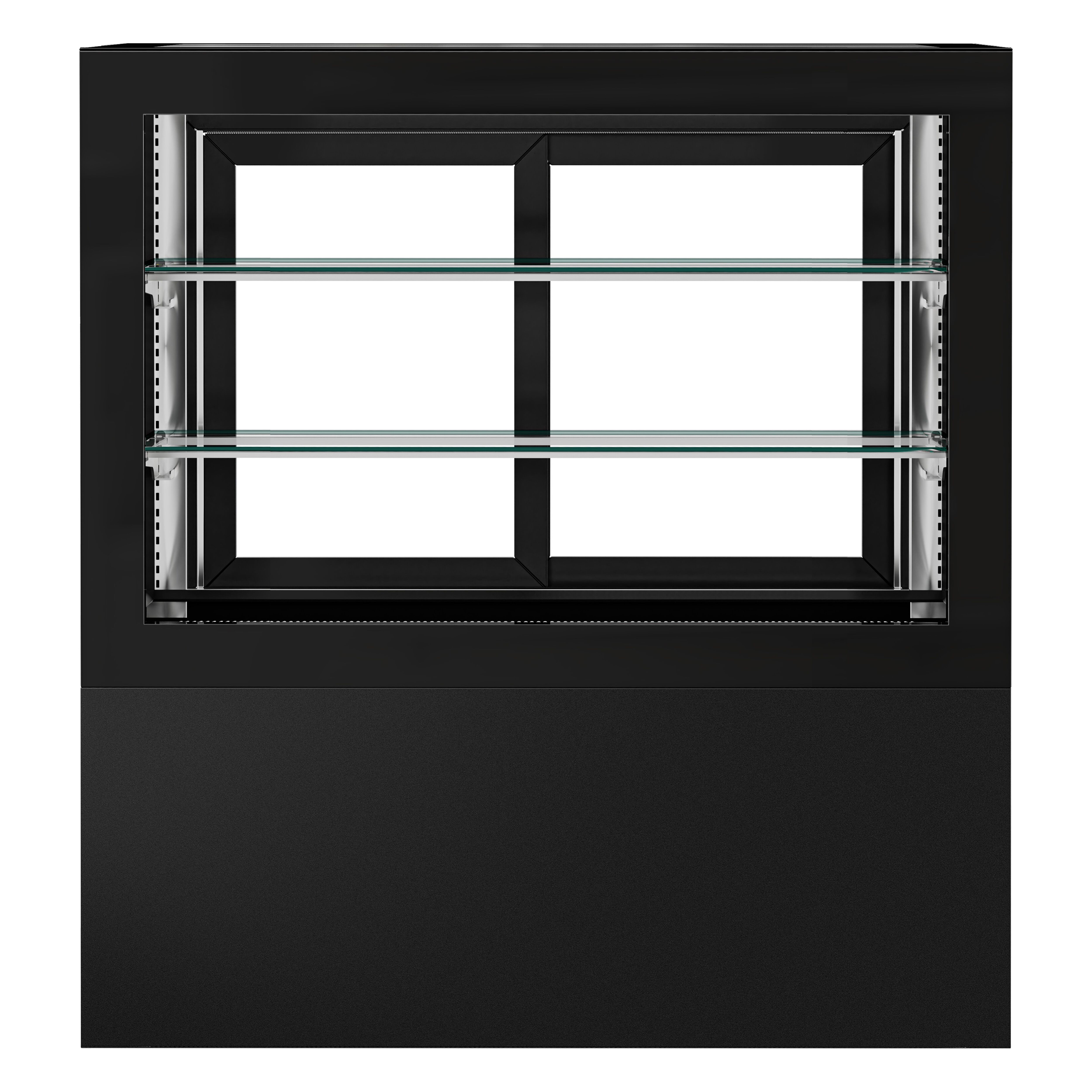 Vitrine de comptoir réfrigérée - 570L - 1210mm - Double vitrage - portes coulissantes vitrées arrière - Noir