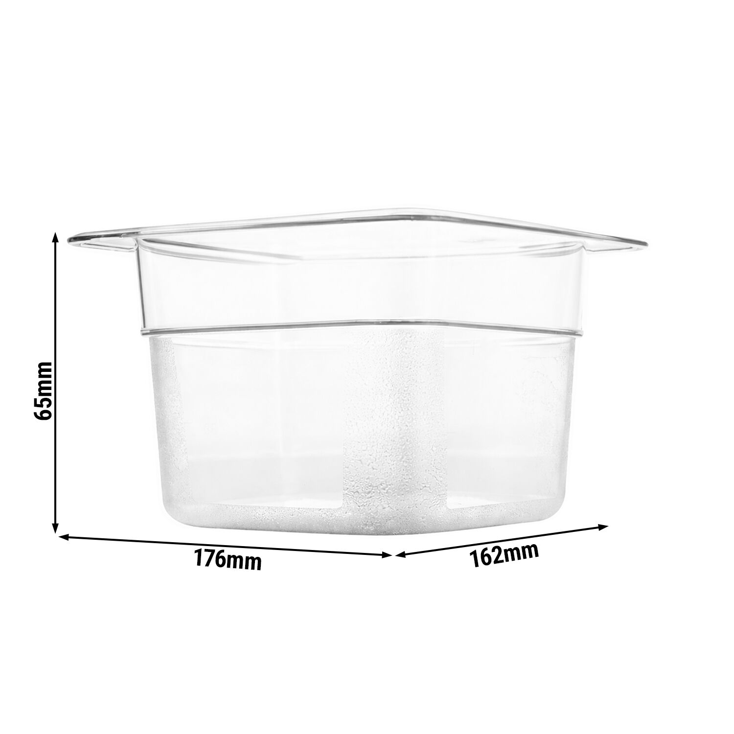 (6 pièces) Bac en Polycarbonate GN 1/6 - Transparent - Hauteur : 65 mm