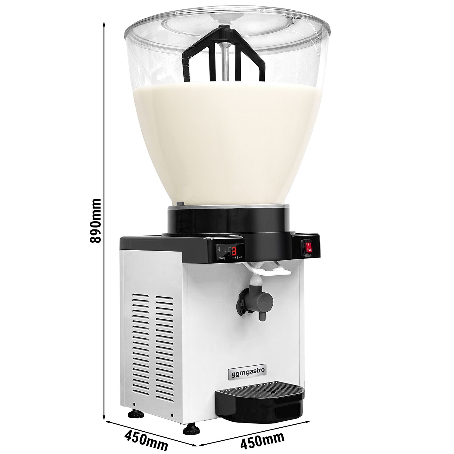 Distributeur d’ayran - Réfrigéré - 40 L - 750W - pour ayran moussant - Blanc
