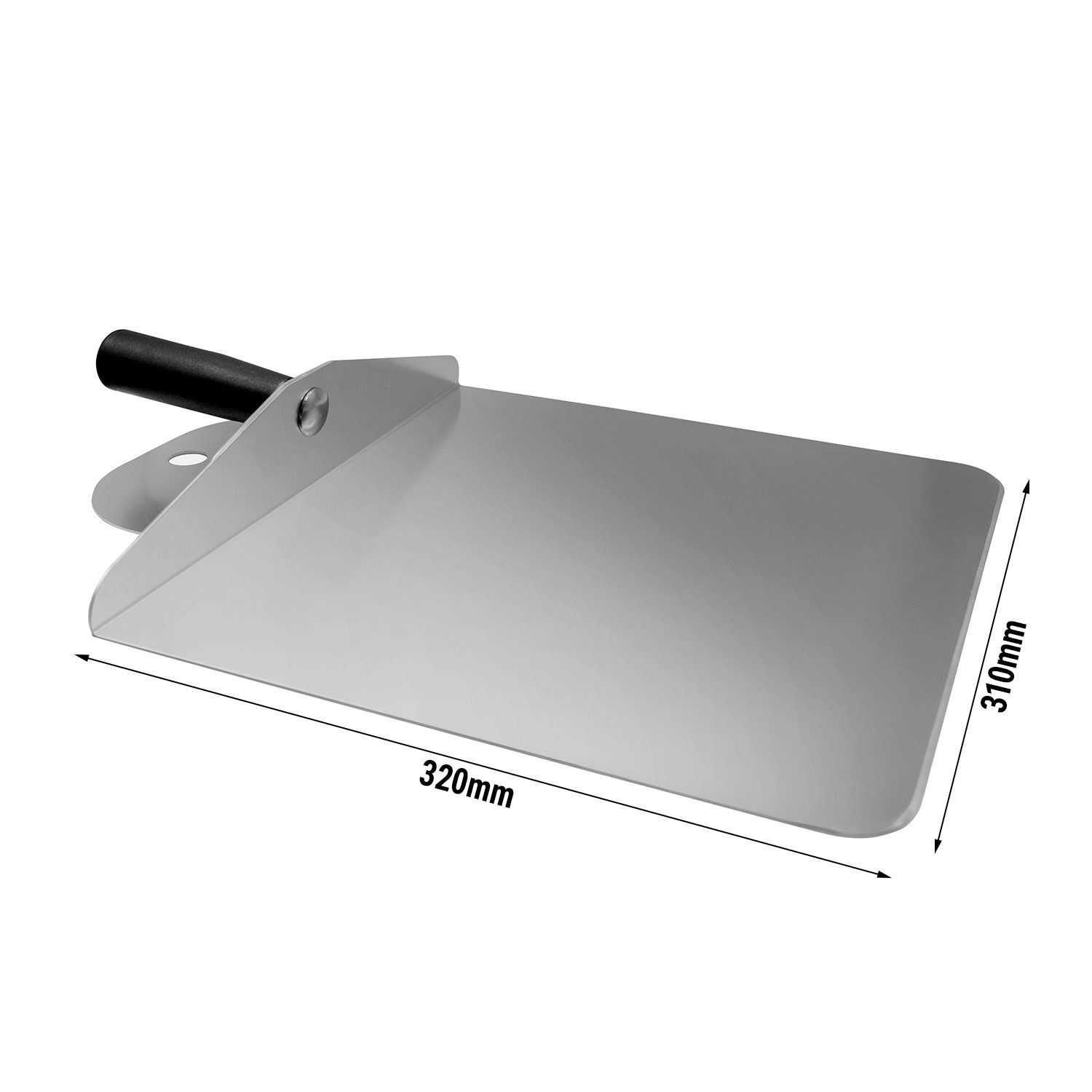 Pelle à pizza rectangulaire - Acier inoxydable - 320x310mm - compatible avec Four à pizza et Four à vitesse tactile SOV
