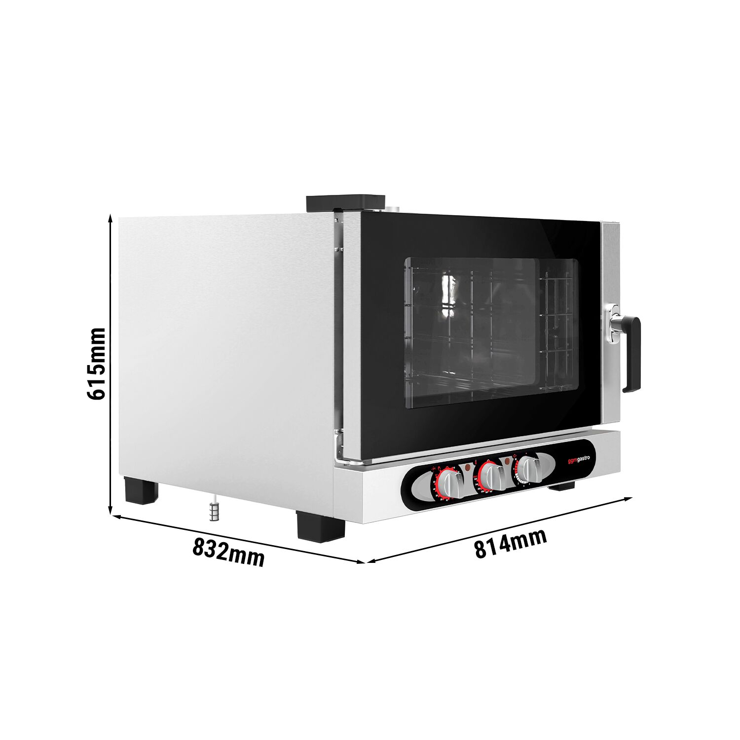 Commercial Combi Steamer - Manual - 4× GN 1/1 or 4× EN 600×400 - Left Hinge