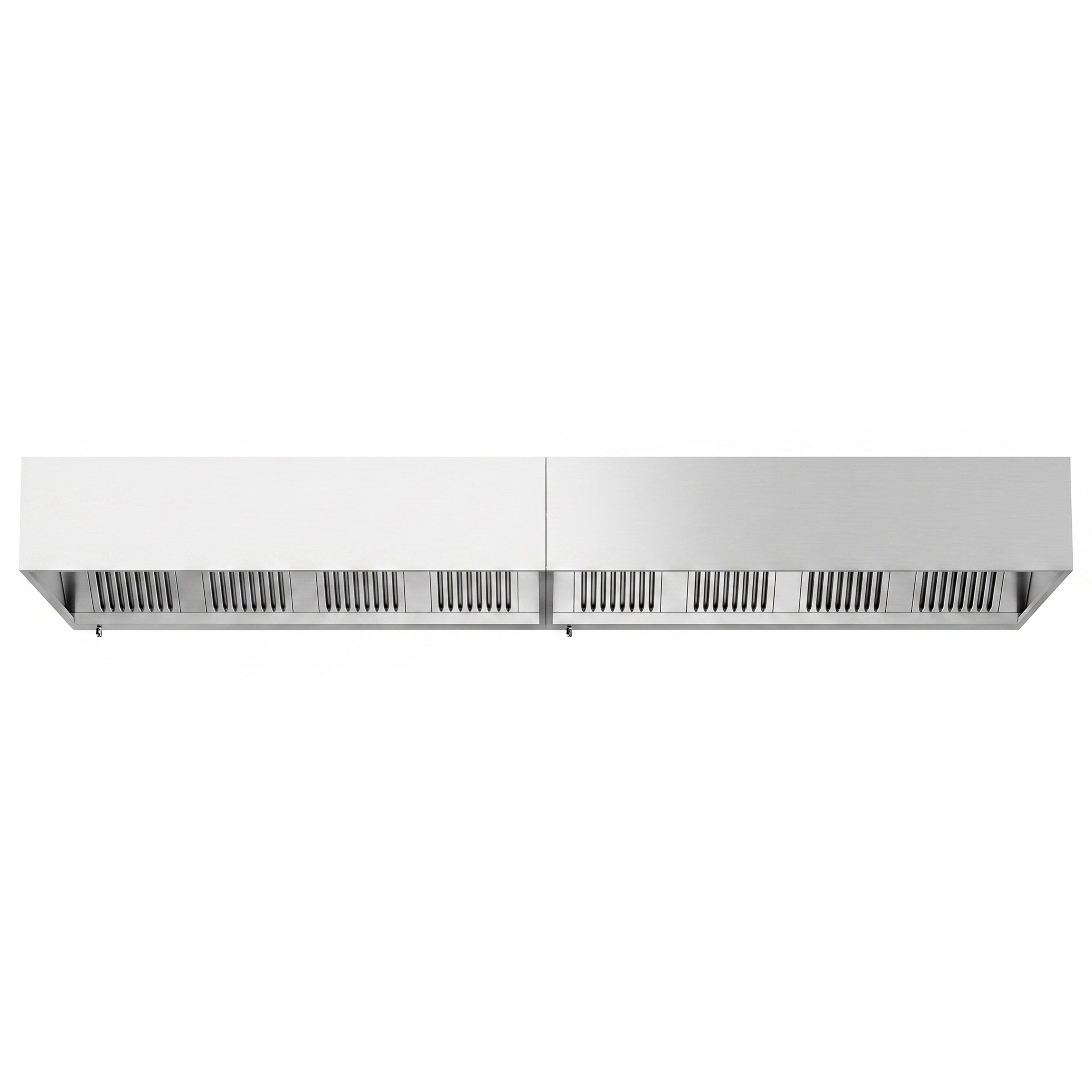 Hotte à adosser professionnelle - Profondeur 1100 - 4400mm - sans moteur - avec filtres et éclairage